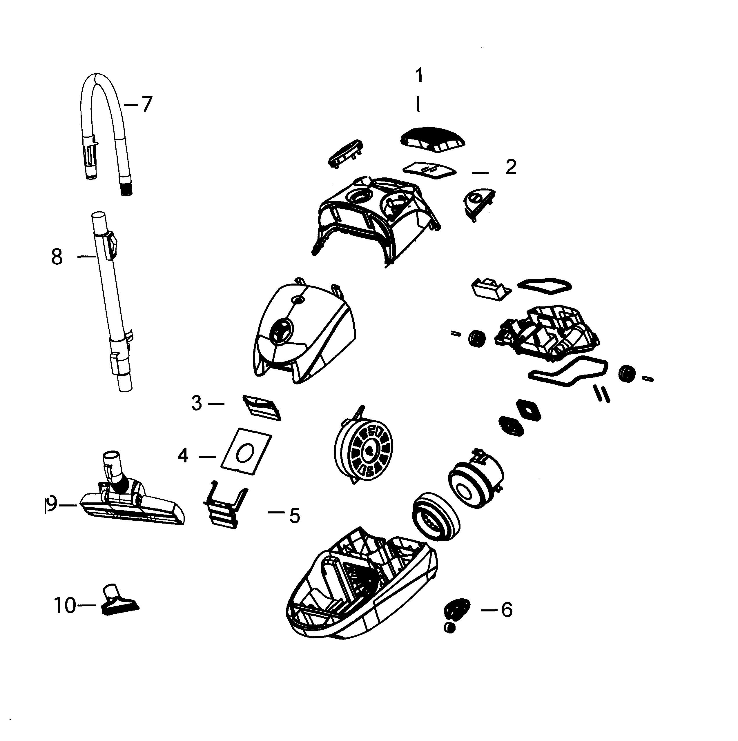 Bissell 4122 vacuum assy diagram