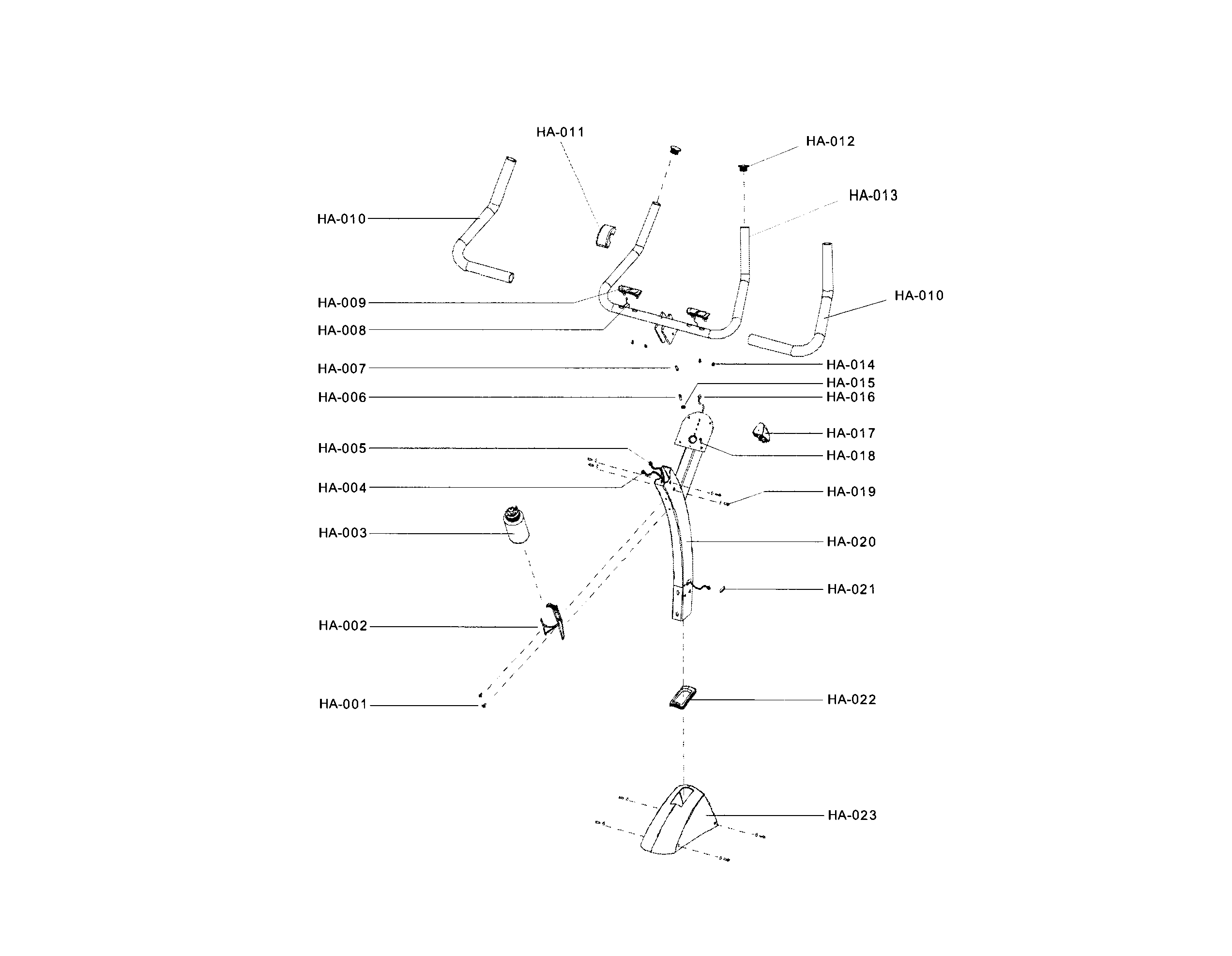 Life Fitness C1G-000X-0104 handlebar diagram