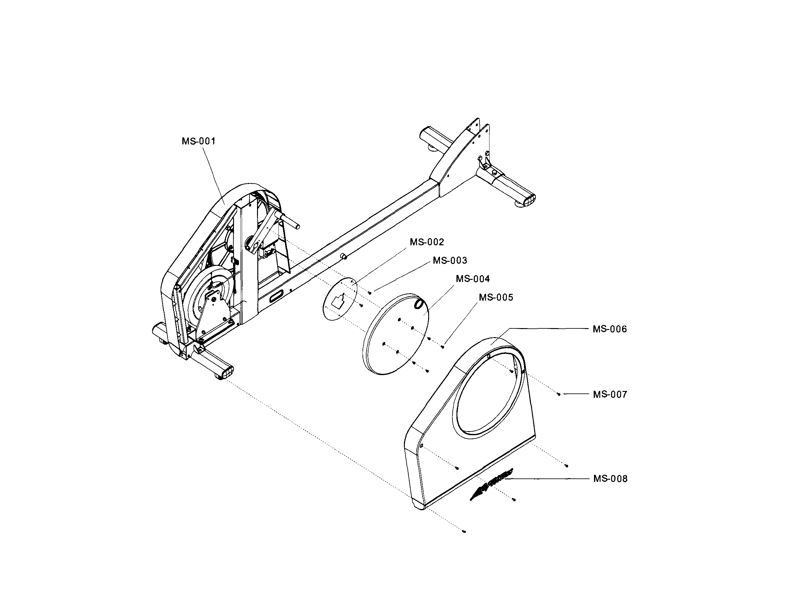 Life Fitness X1G-000X-0104 main shrouds/crank covers diagram