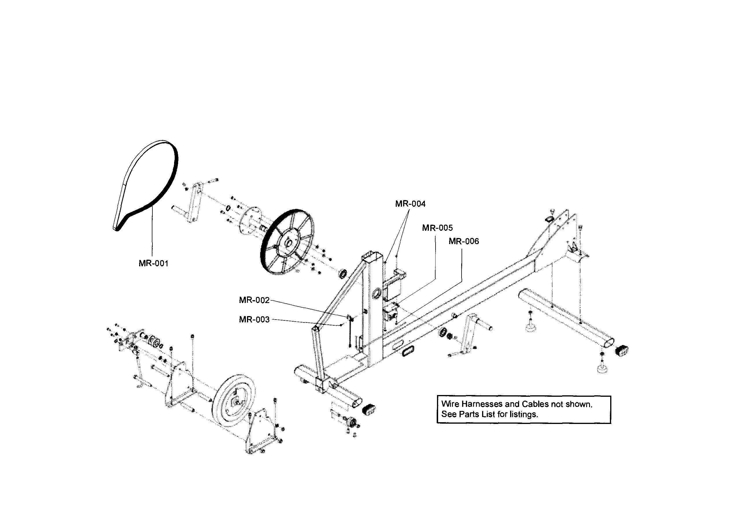 Life Fitness X1G-000X-0104 motor/reed switch/cable diagram