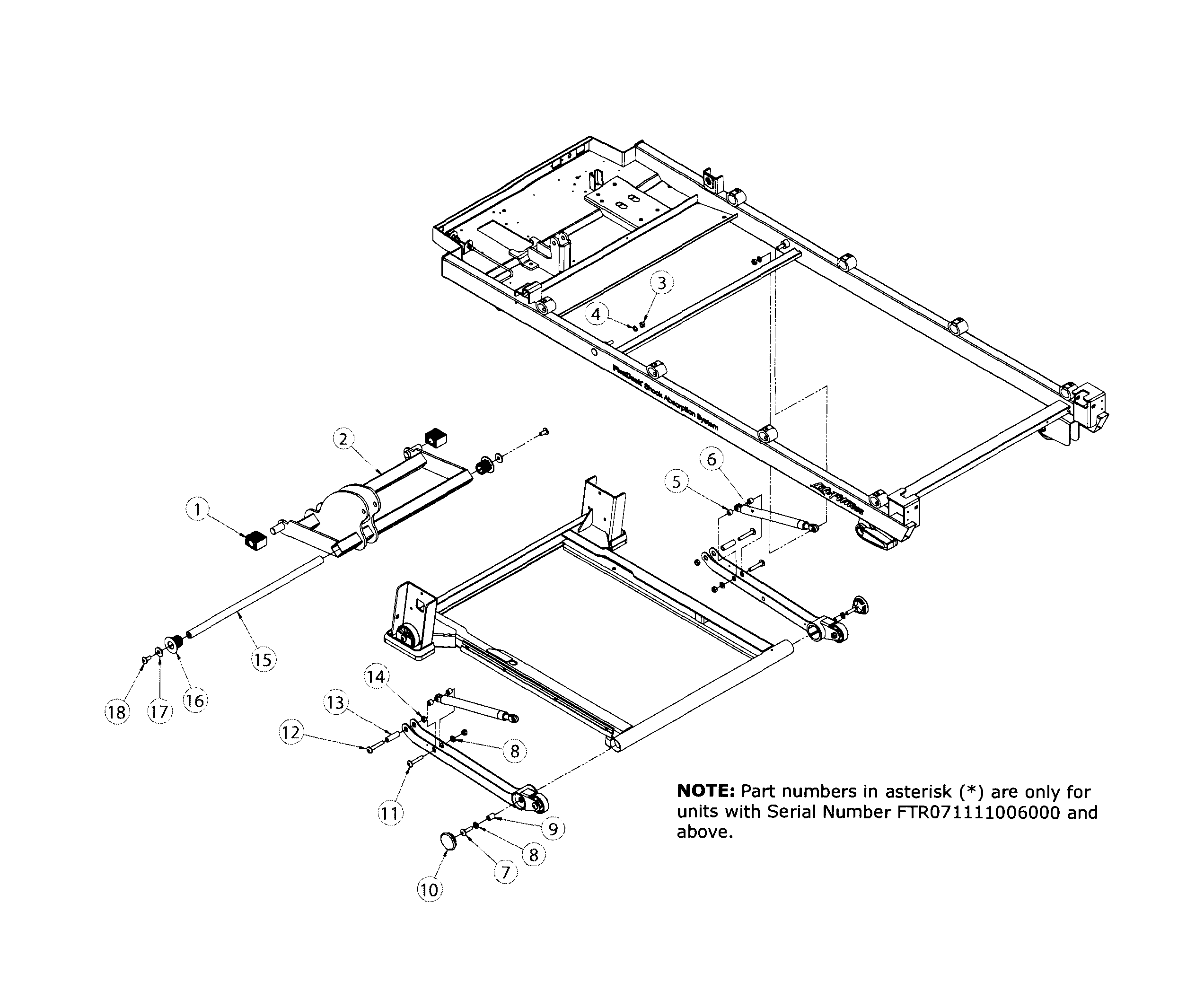 Life Fitness FTR-0000-01 frame assy diagram