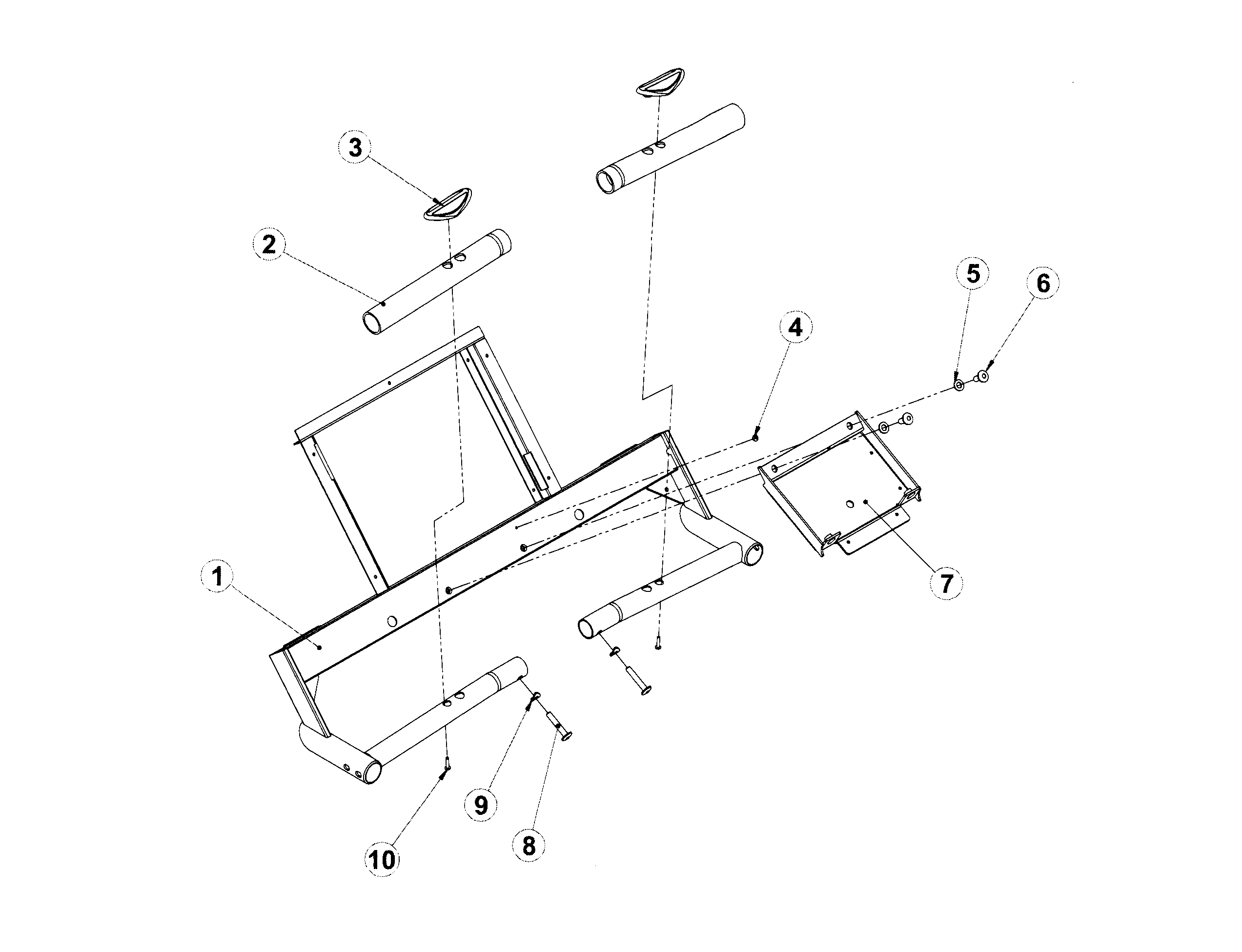 Life Fitness FTR-0000-01 ergo bar assy diagram