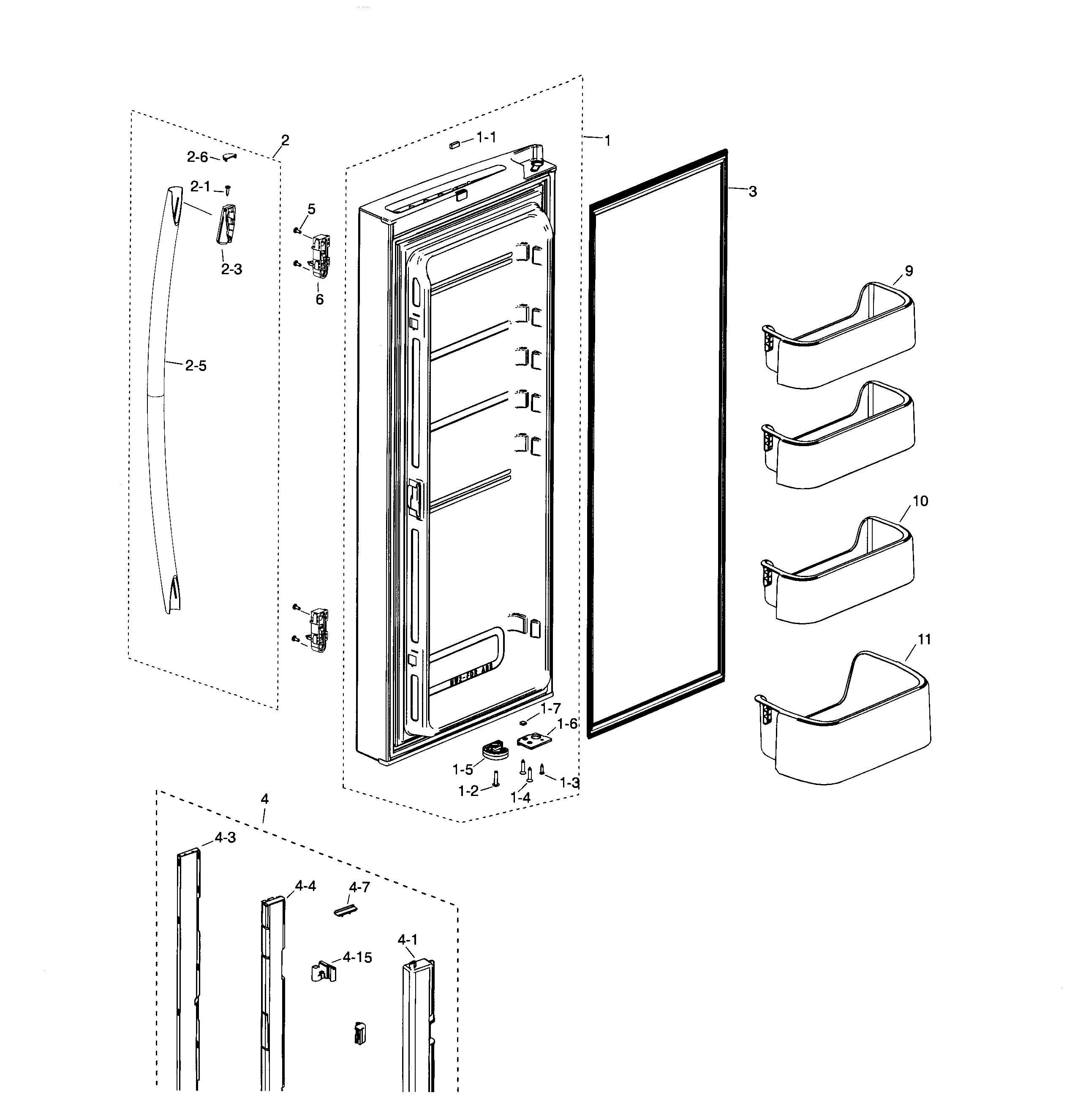 Samsung RF18HFENBBC/AA-00 fridge door l diagram