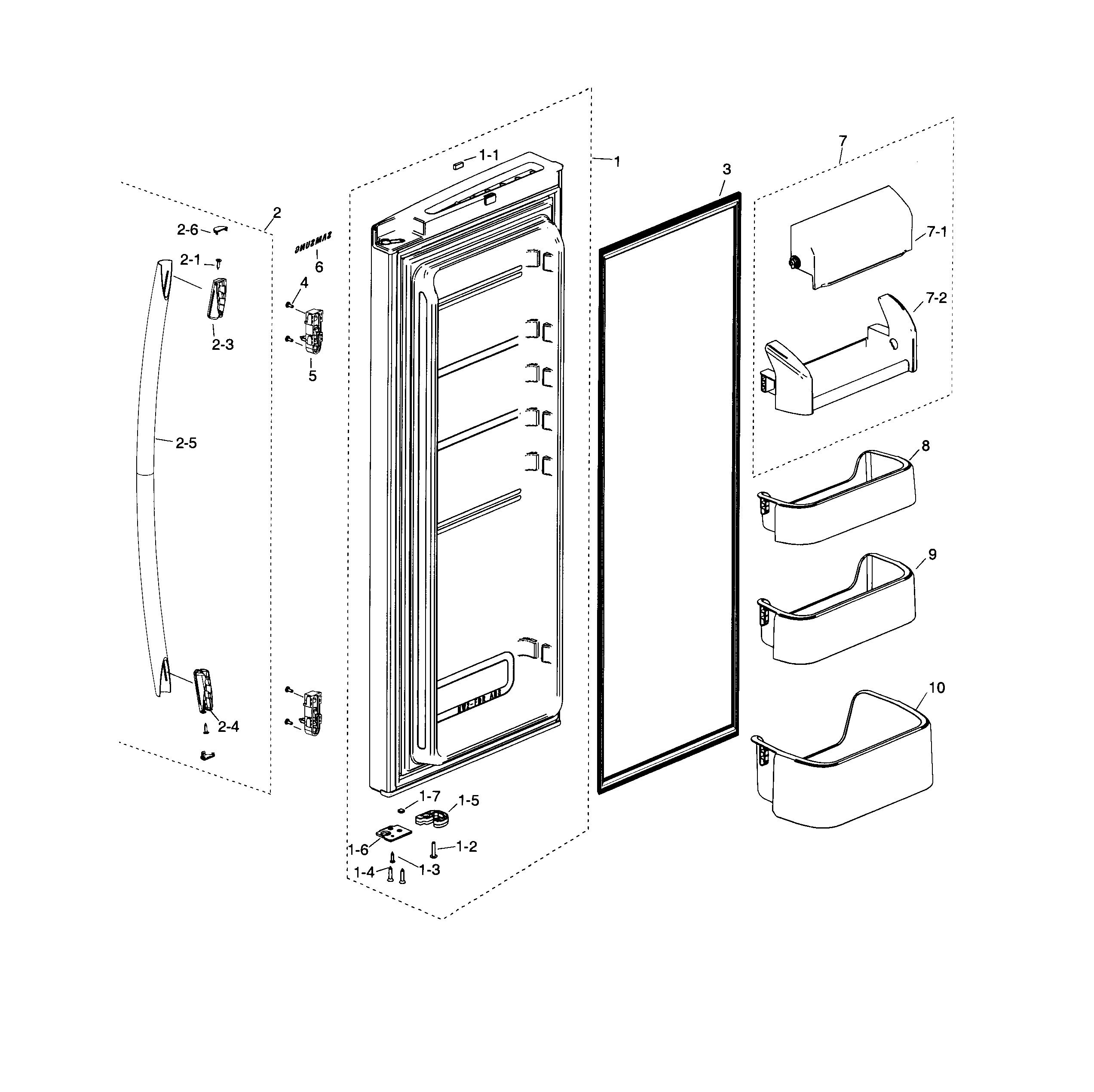 Samsung RF18HFENBBC/AA-00 fridge door r diagram