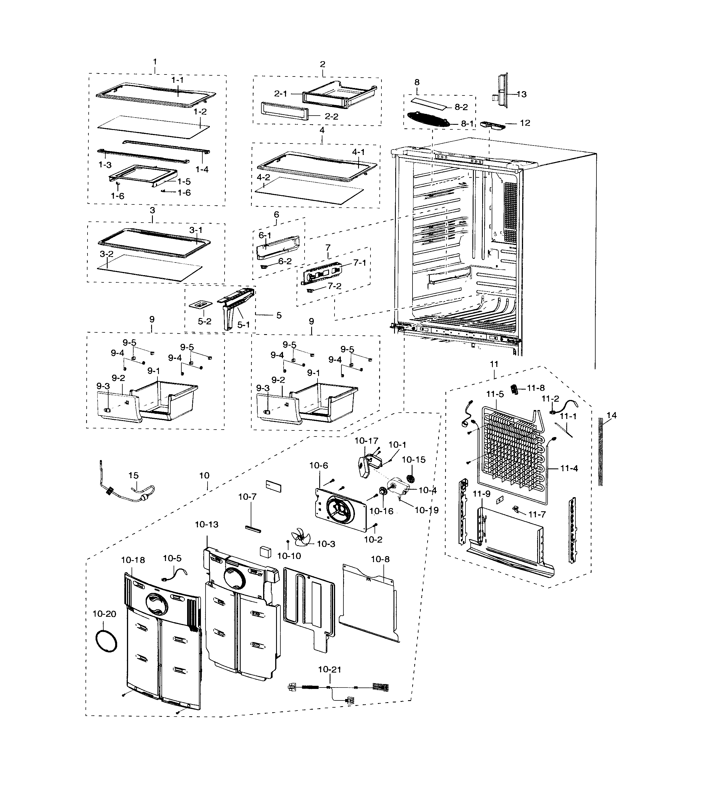 Samsung RF18HFENBSP/AA-00 fridge diagram