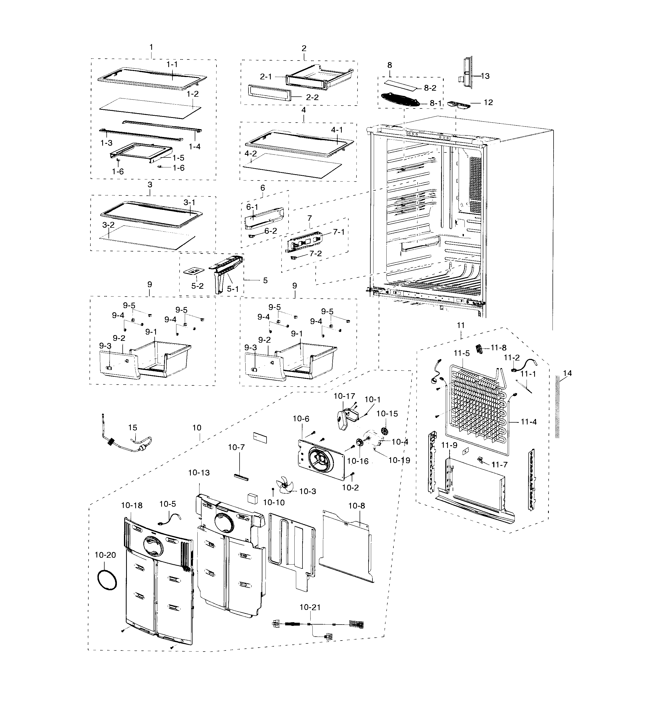 Samsung RF18HFENBWW/AA-00 fridge diagram