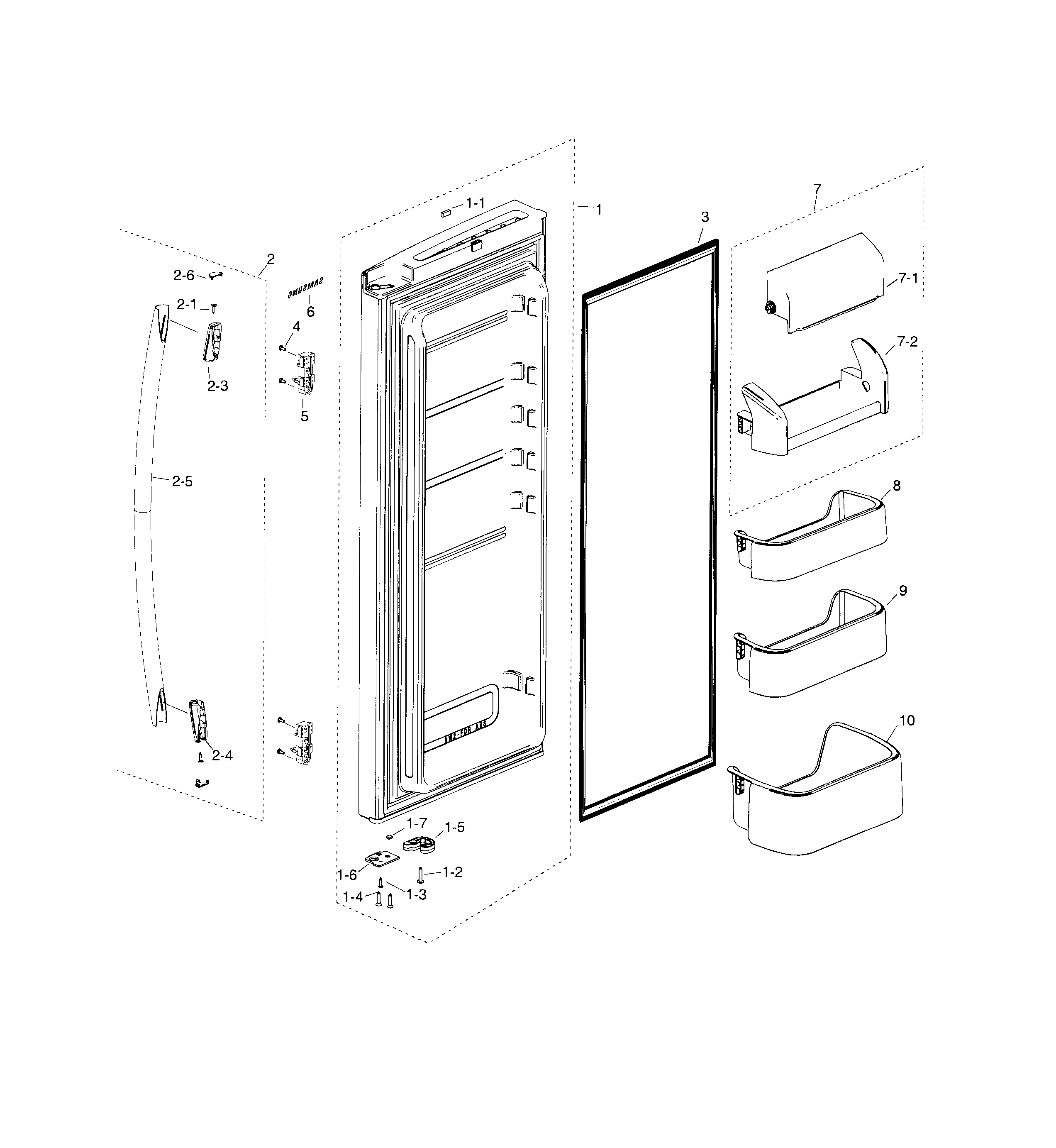 Samsung RF18HFENBWW/AA-00 fridge door r diagram