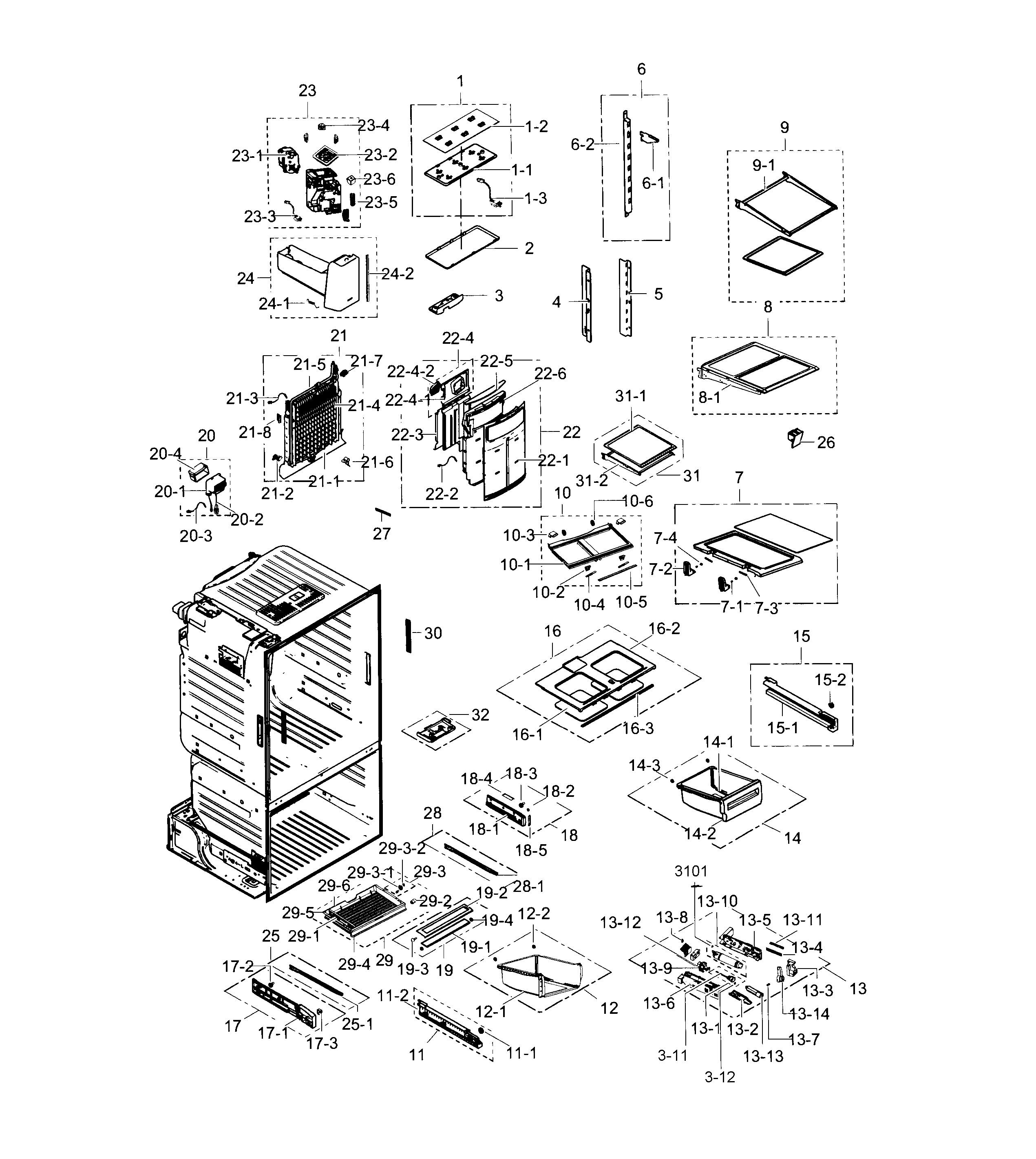 Samsung RF28HFEDTSR/AA-00 frdige diagram
