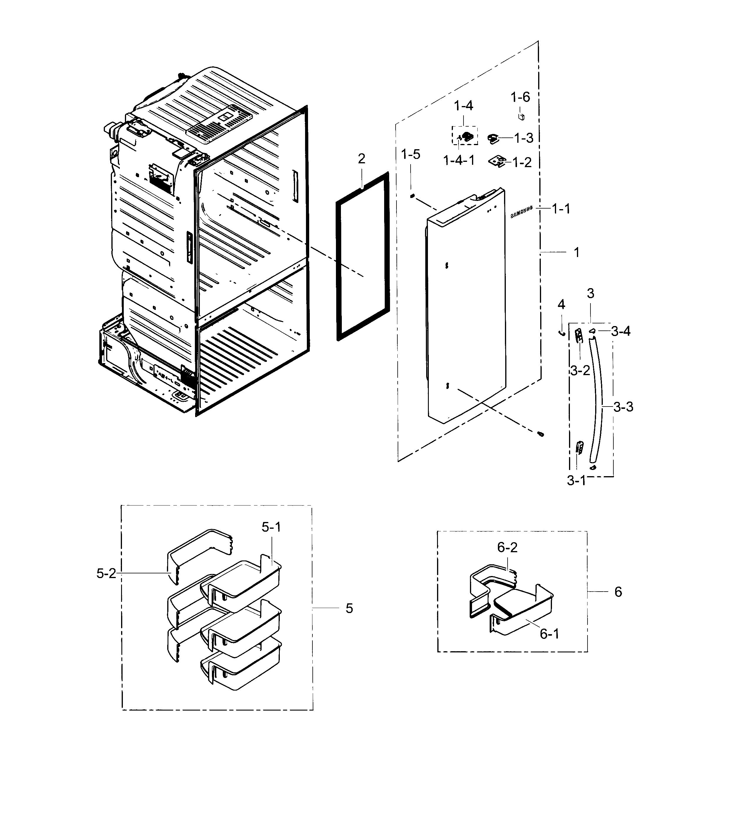 Samsung RF28HFEDTSR/AA-00 frdige door r diagram
