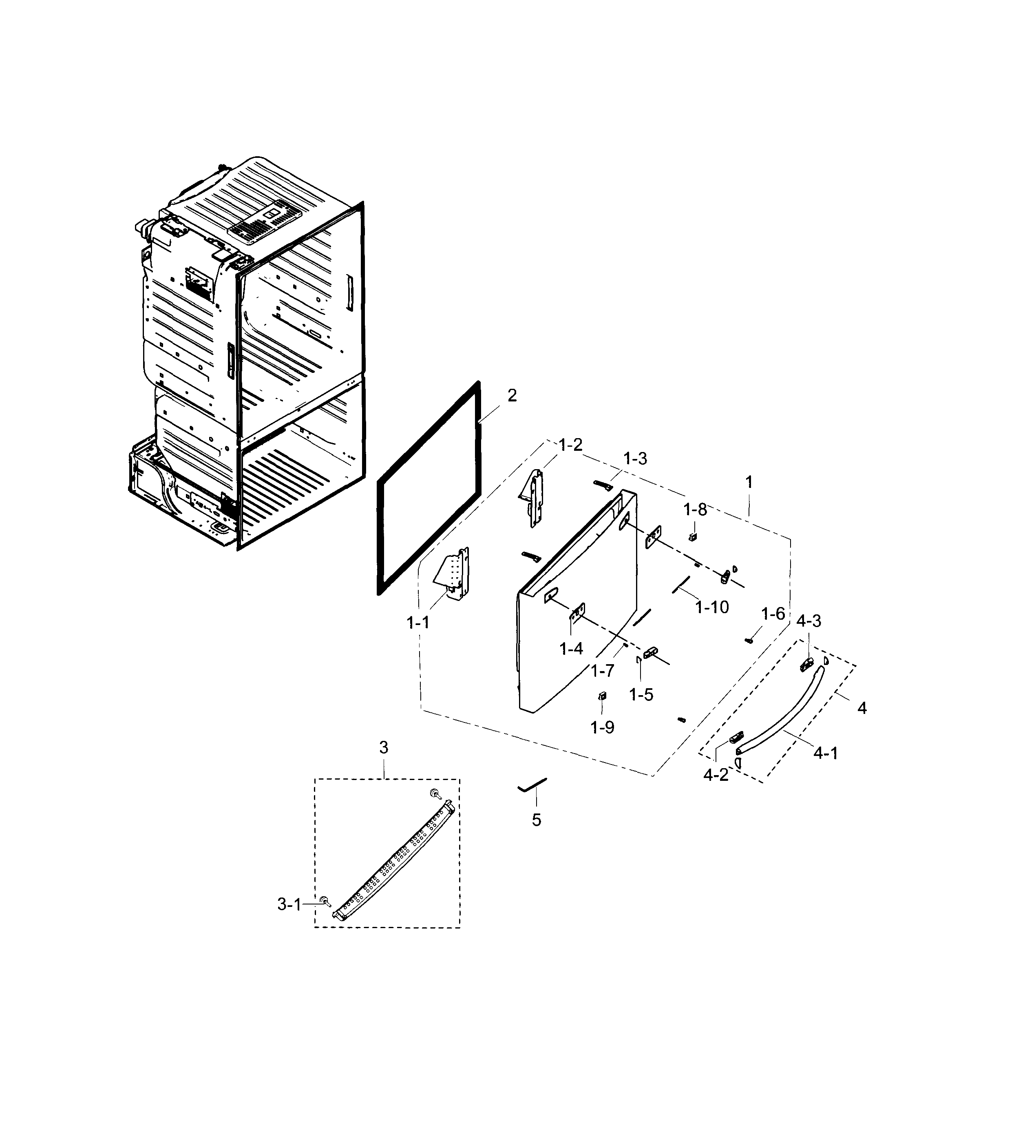 Samsung RF28HFEDTSR/AA-02 freezer door diagram