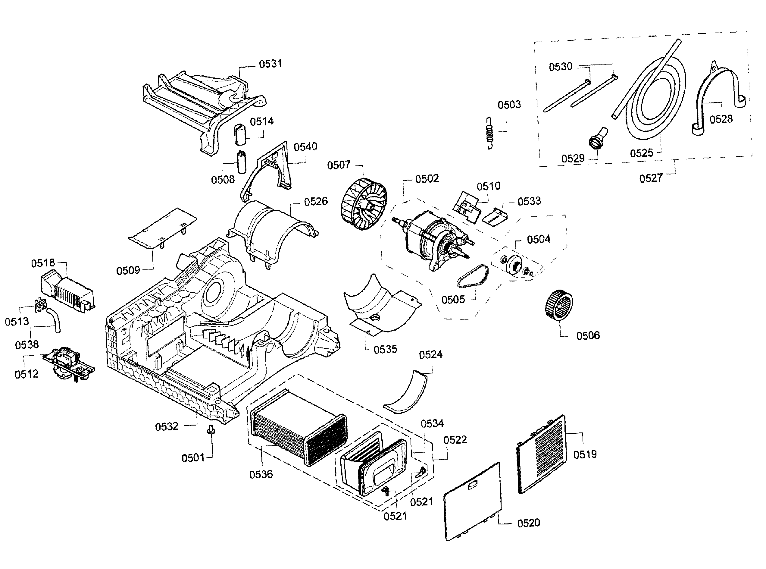 Bosch WTB86202UC/02 base & motor assy diagram
