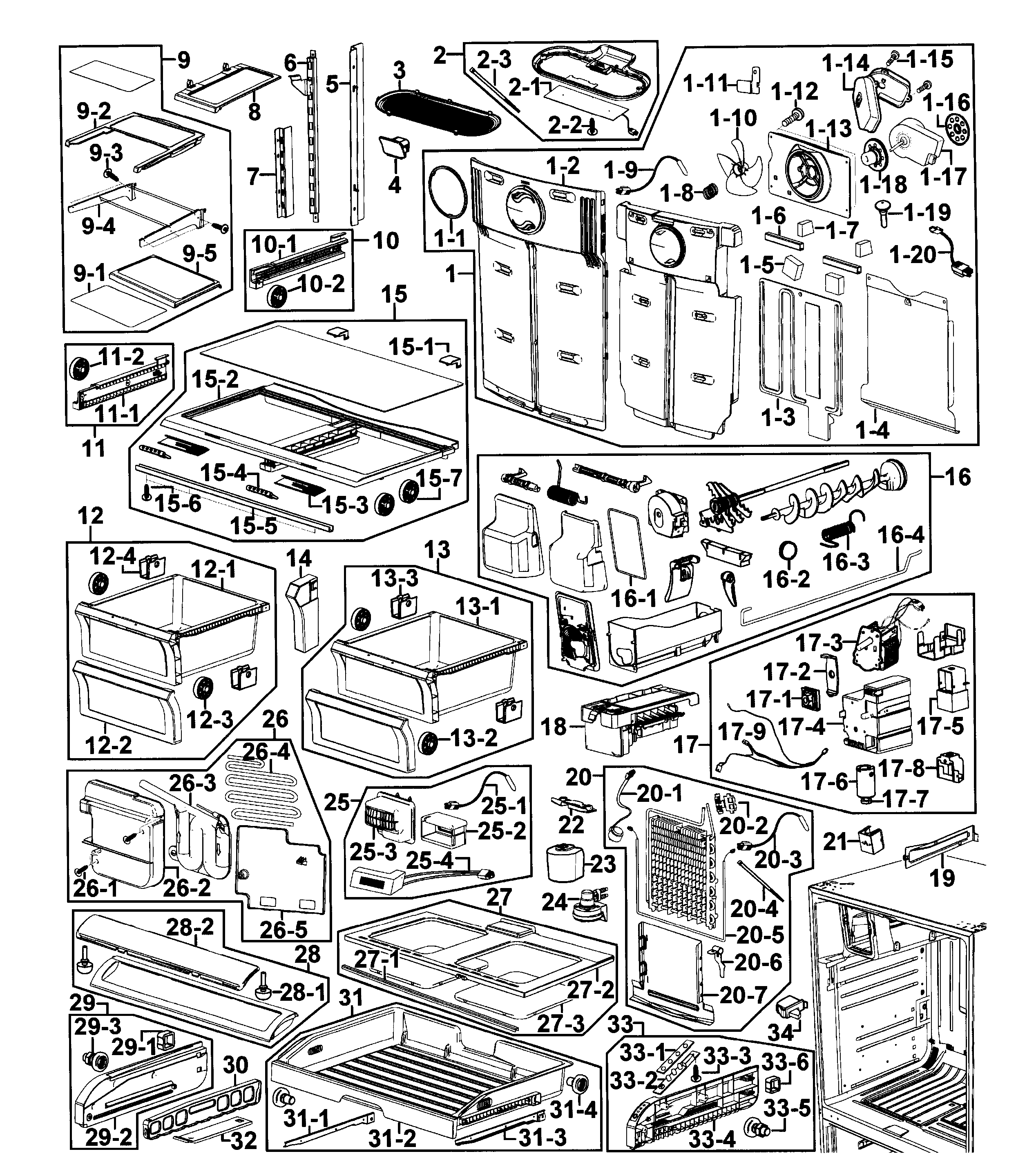 Samsung RF268ABPN/XAA-00 refrigerator diagram