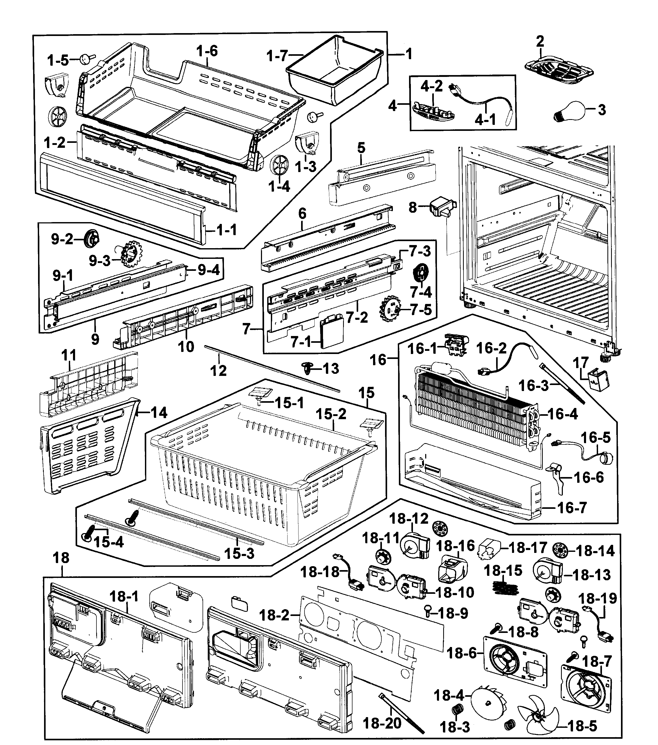 Samsung RF268ABRS/XAA-00 freezer diagram