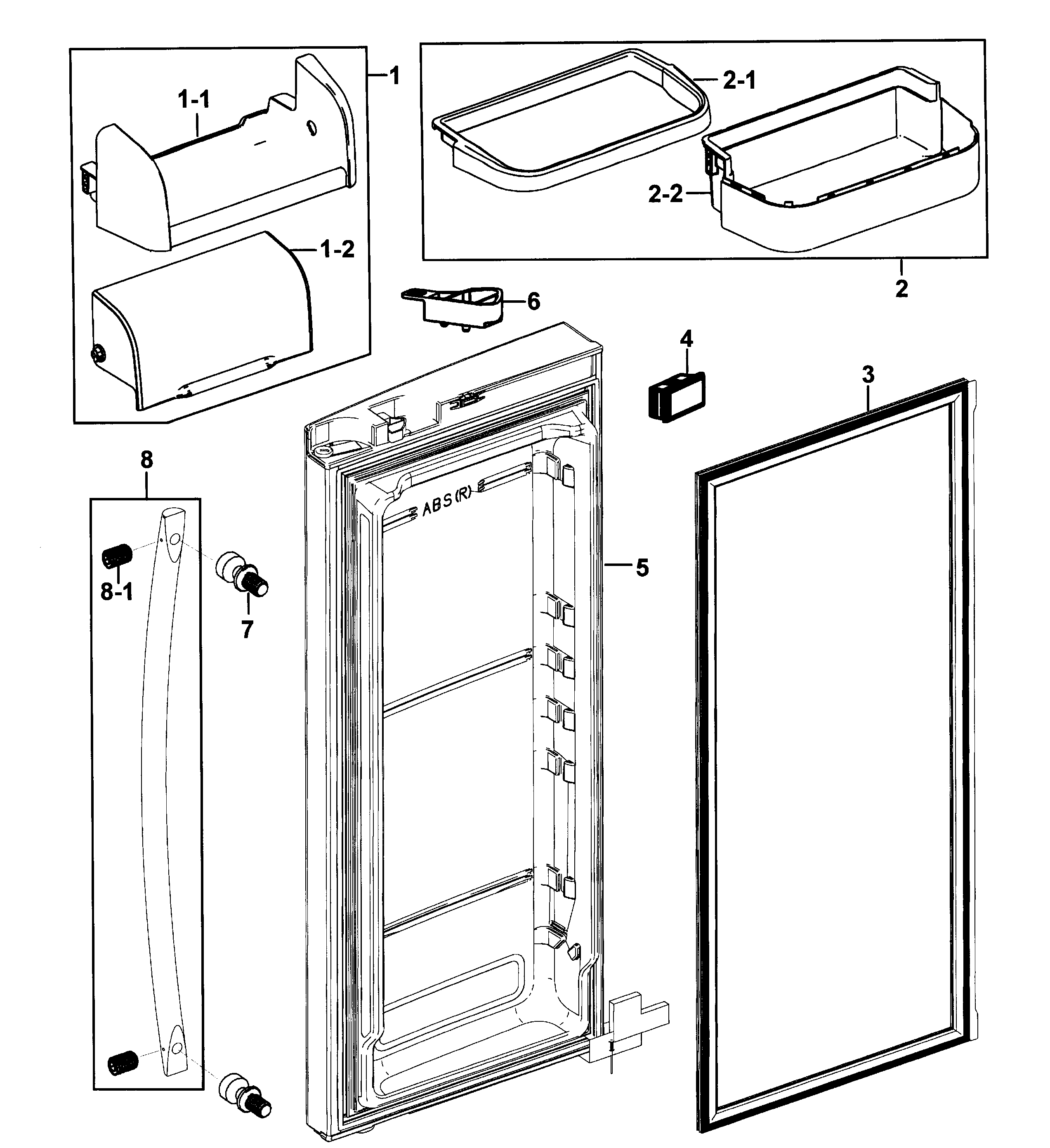 Samsung RF268ABRS/XAA-00 right doo diagram