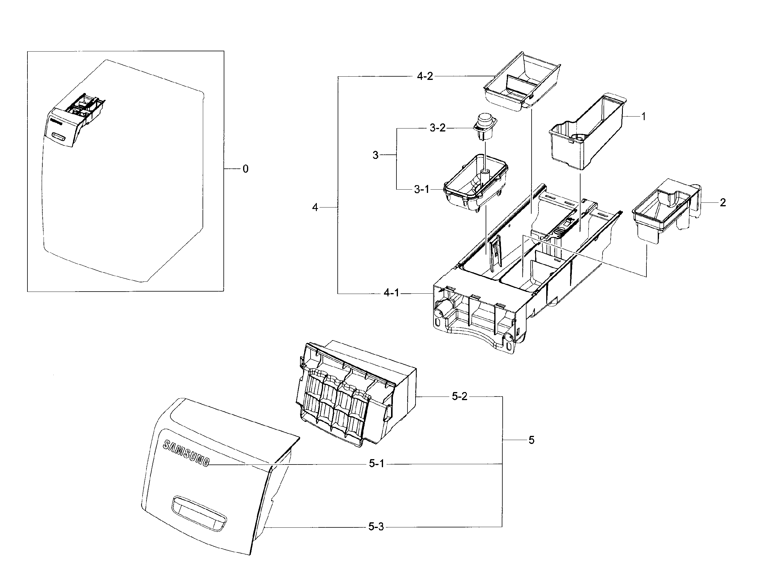 Samsung WF42H5600AP/A2-00 drawer diagram