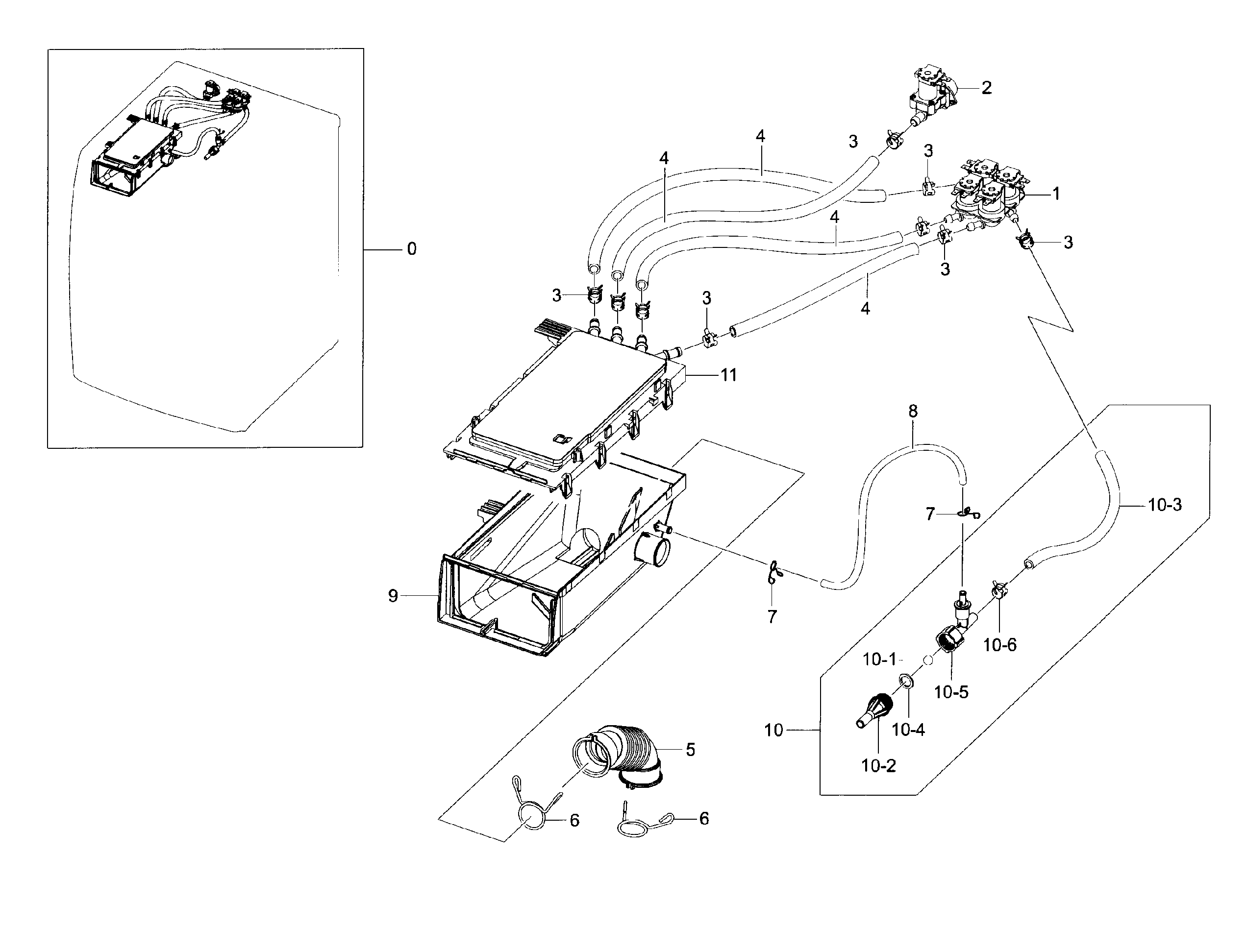 Samsung WF42H5600AP/A2-00 housing drawer diagram