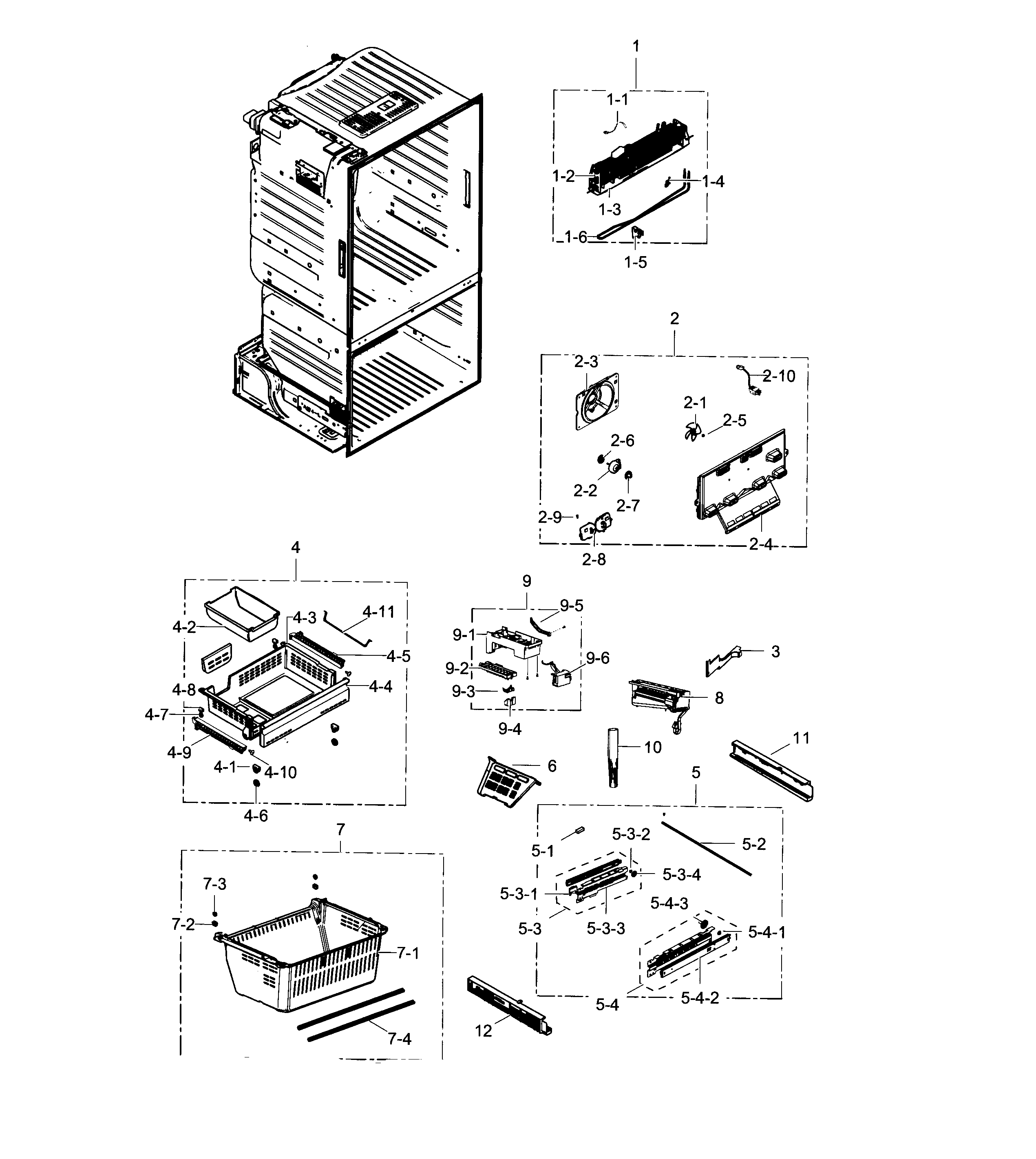 Samsung RF28HFEDTBC/AA-02 freezer / icemaker diagram