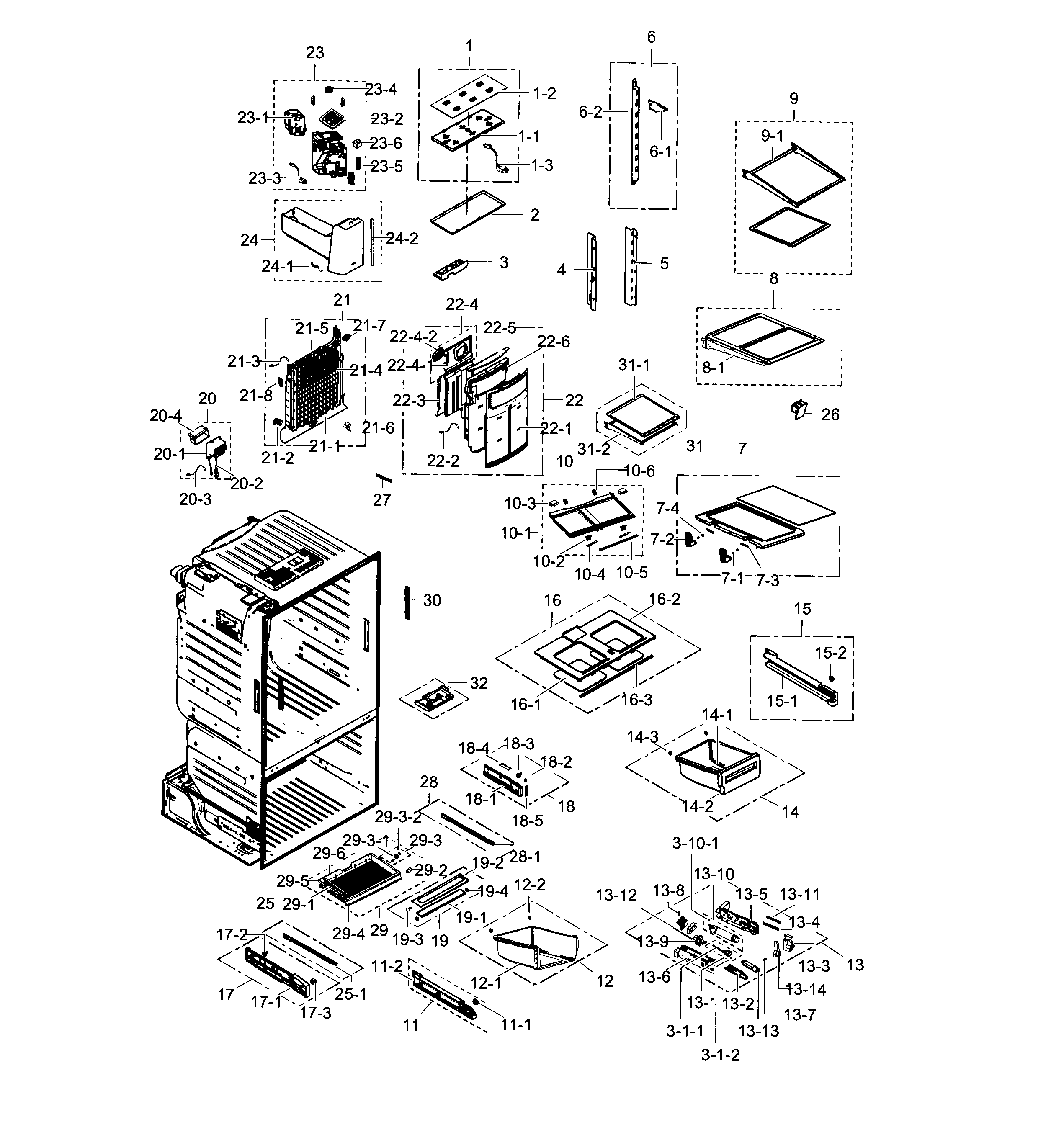 Samsung RF28HFEDTBC/AA-02 refrigerator diagram