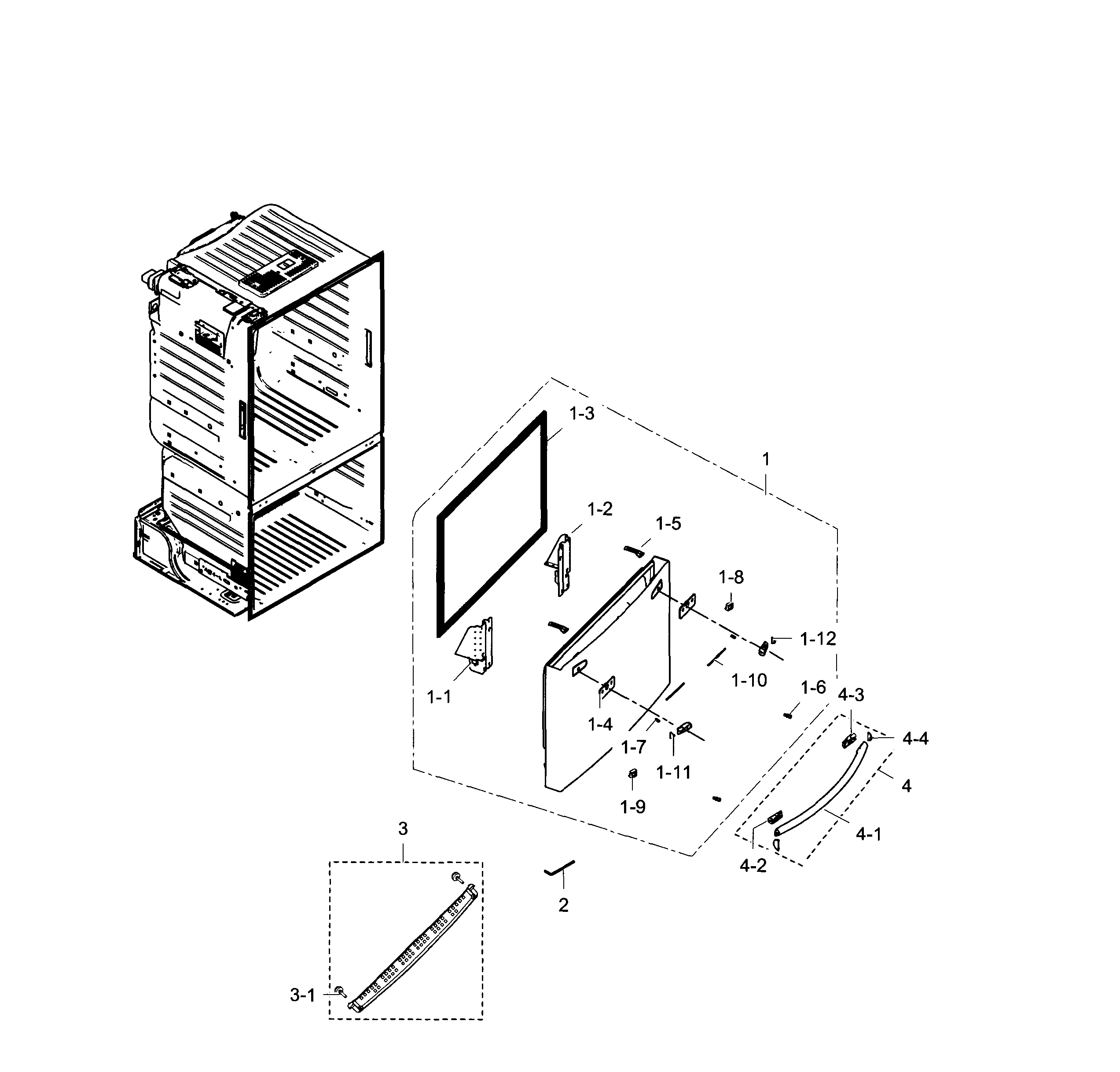 Samsung RF28HFEDTBC/AA-02 freezer door diagram
