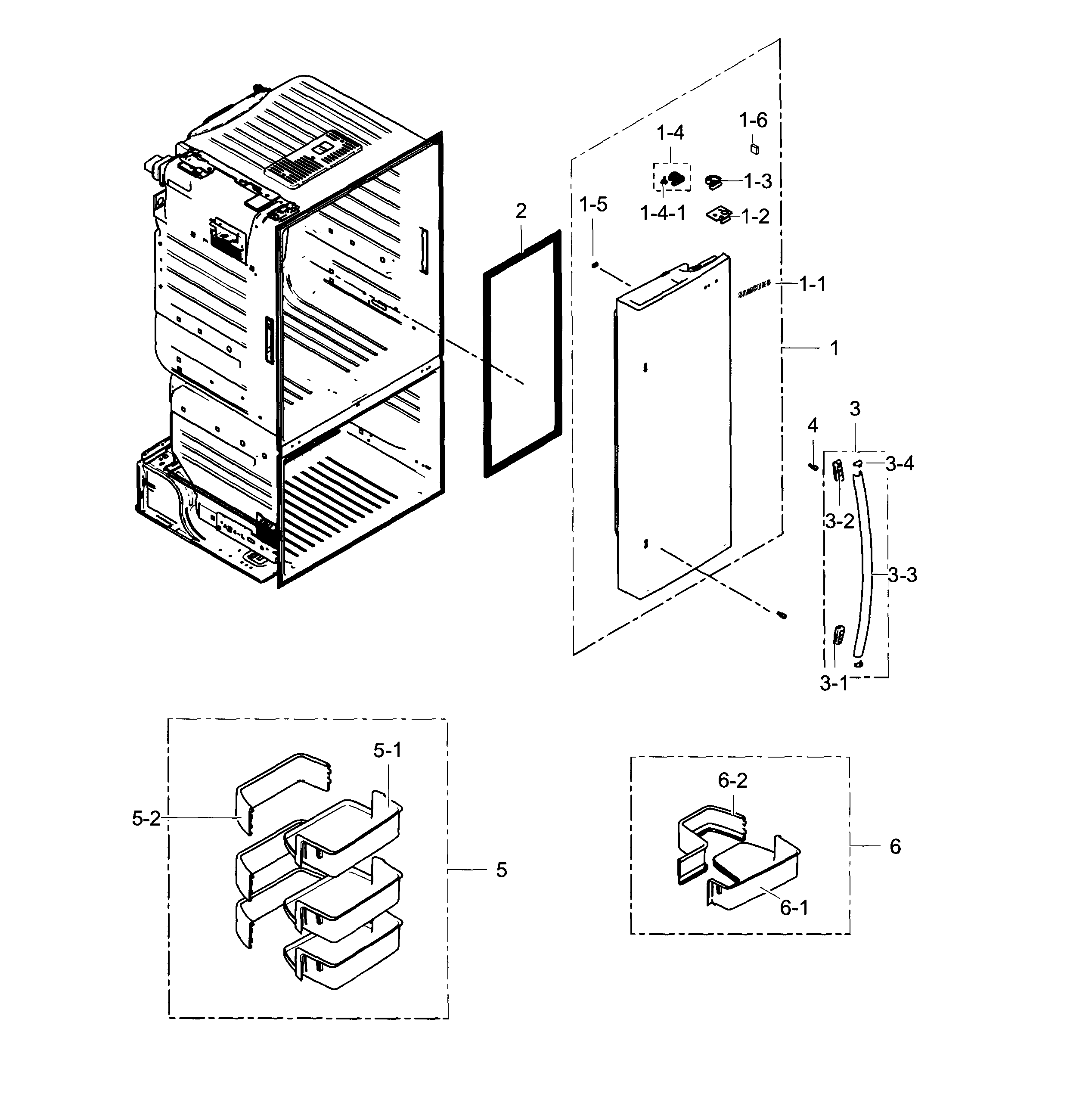 Samsung RF28HFEDTBC/AA-02 refrigerator door diagram