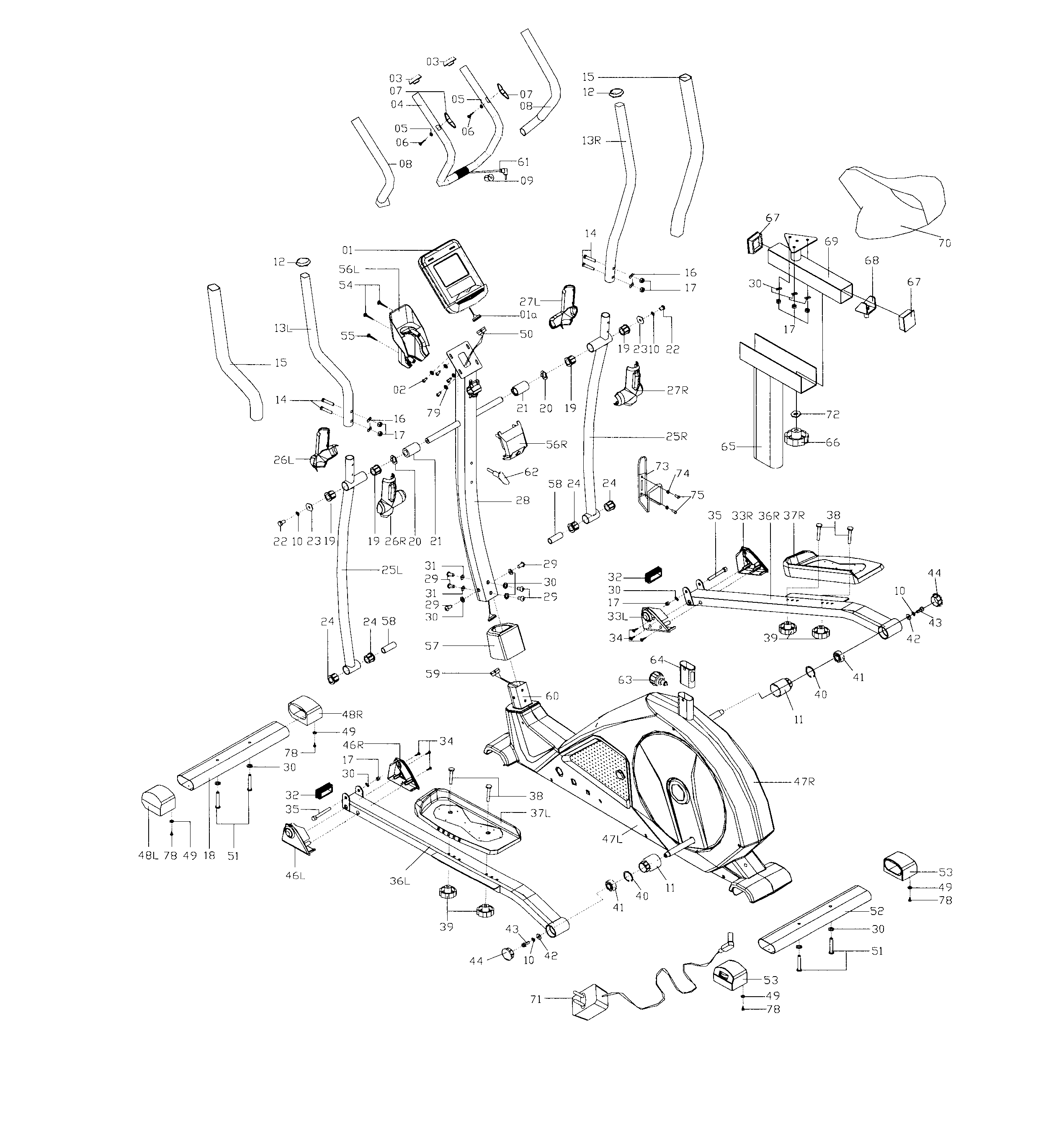 Body Flex Sports BRM8981 elliptical assy diagram