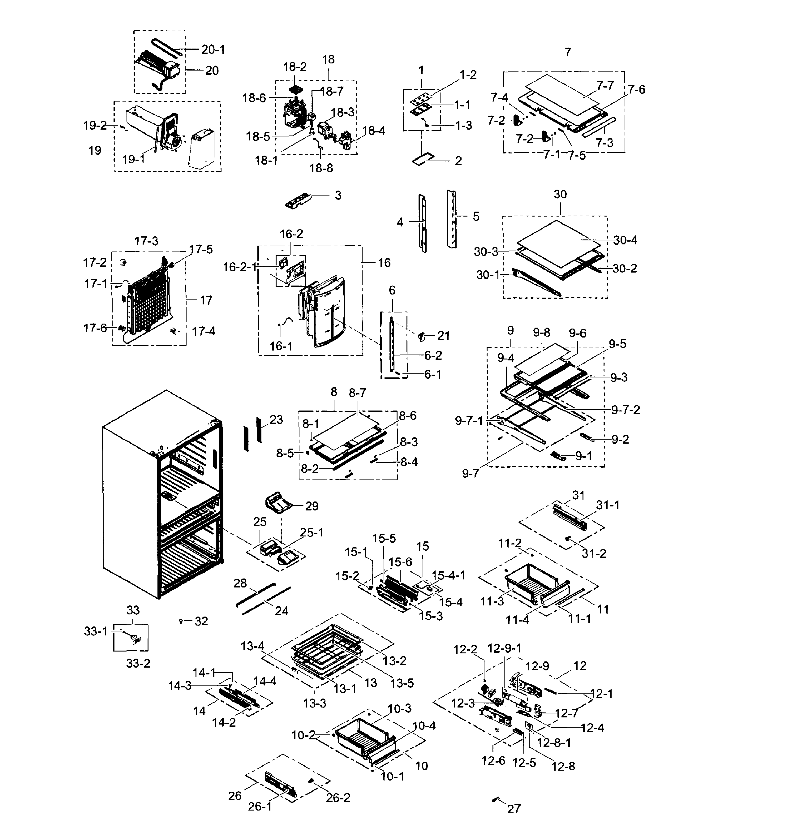 Samsung RF24FSEDBSR/AA-02 refrigerator / icemaker diagram