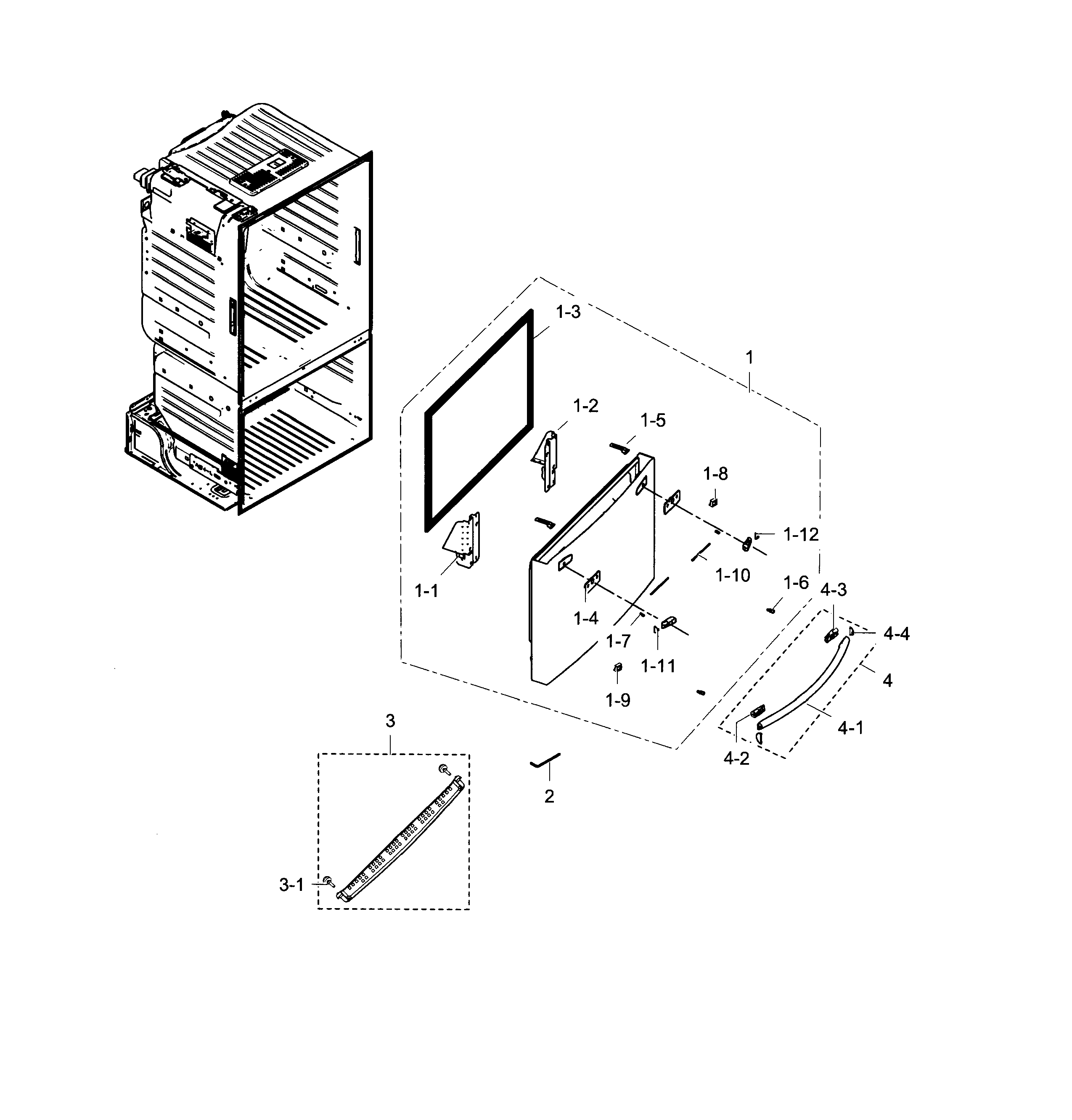 Samsung RF28HDEDTSR/AA-02 freezer door diagram