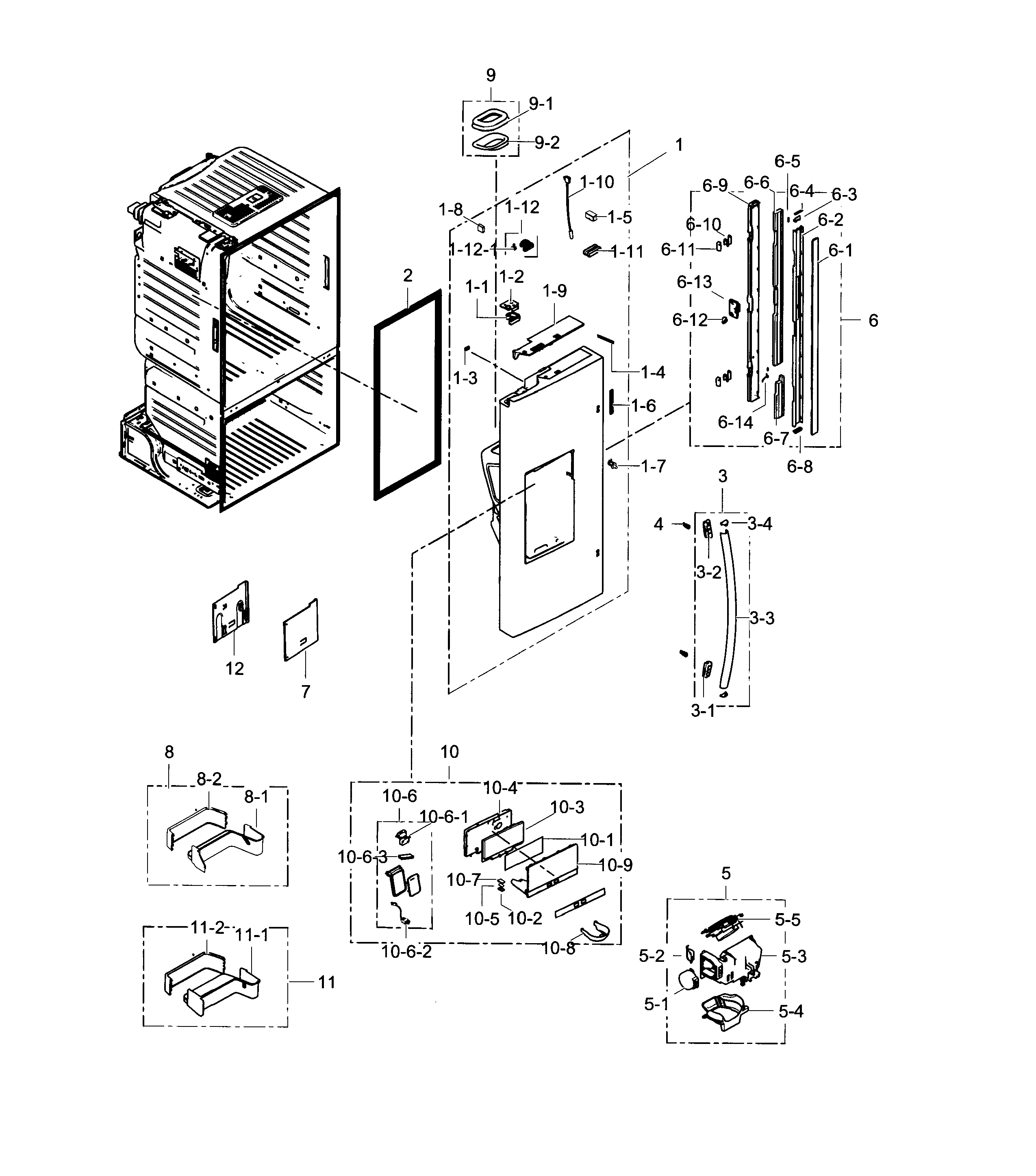 Samsung RF28HDEDTSR/AA-02 refrigerator door l diagram
