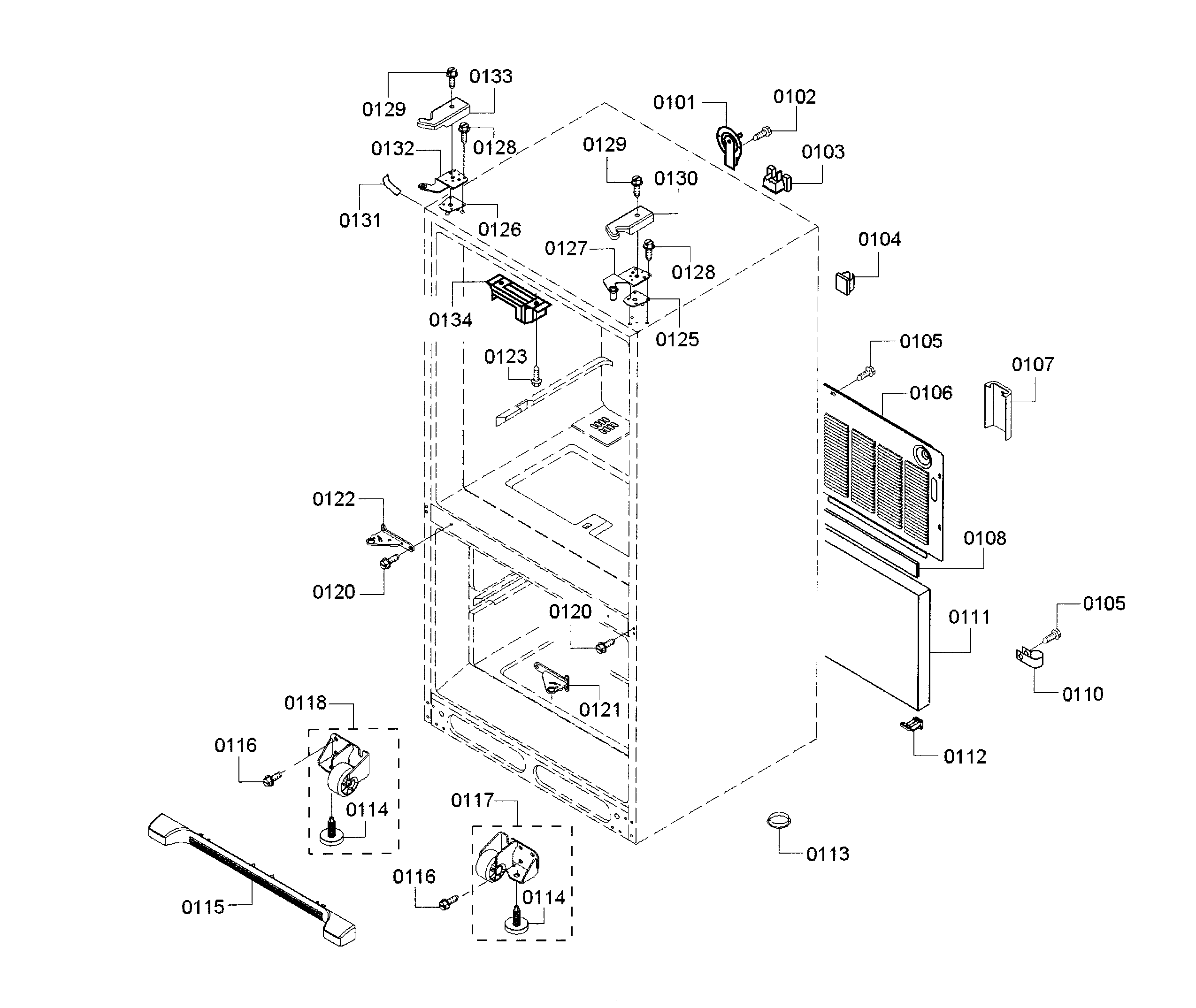 Bosch B22CT80SNS/01 cabinet diagram