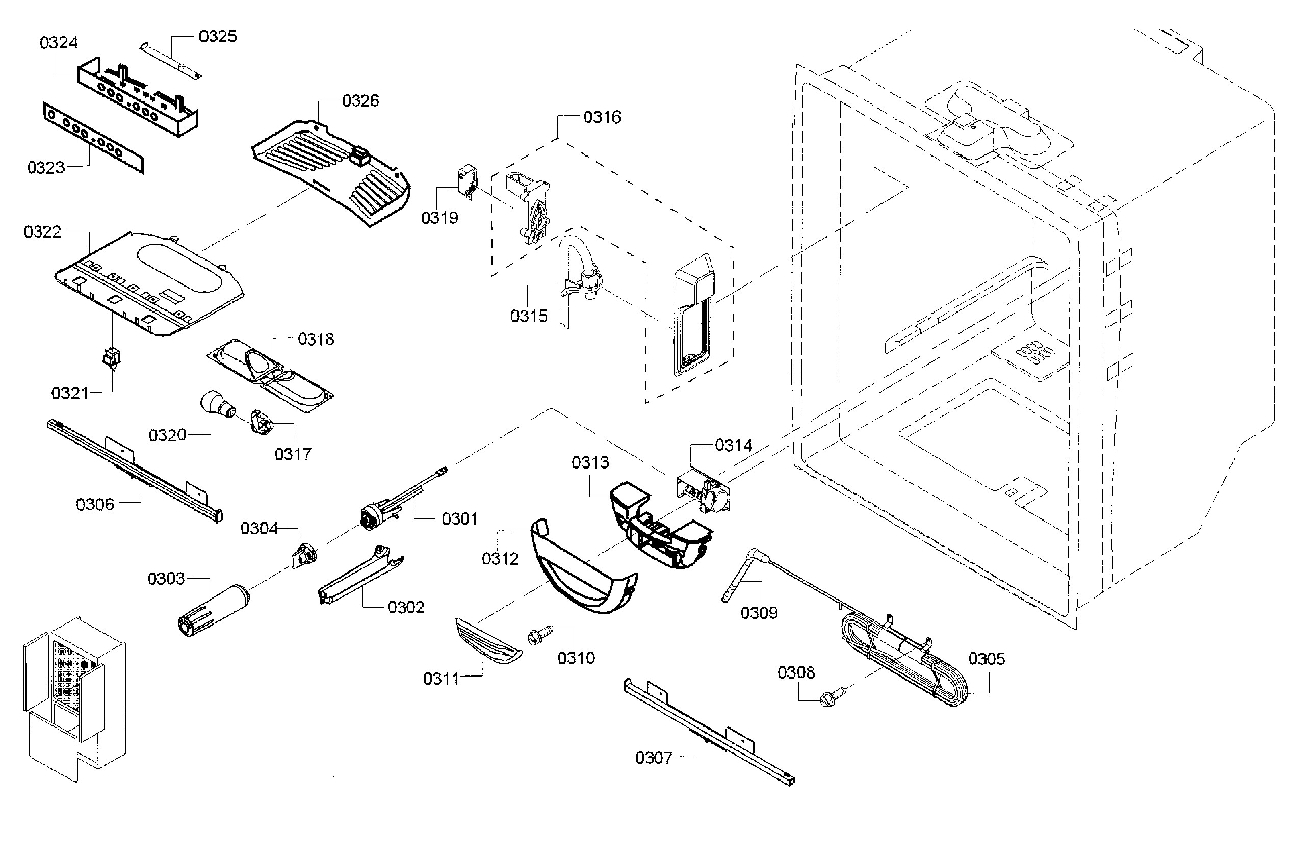Bosch B22CT80SNS/01 fridge assy diagram