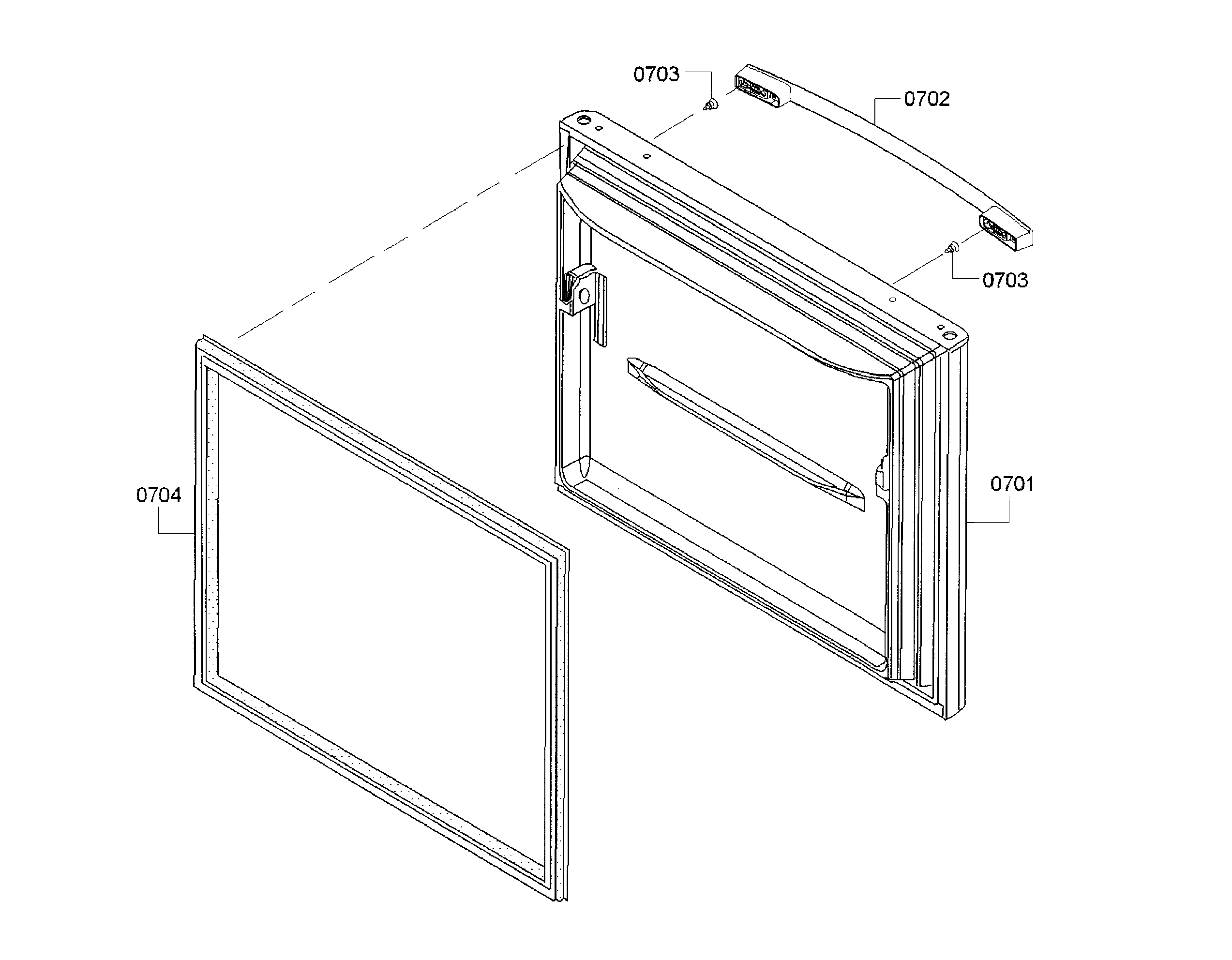 Bosch B22CT80SNS/01 freezer door asy diagram