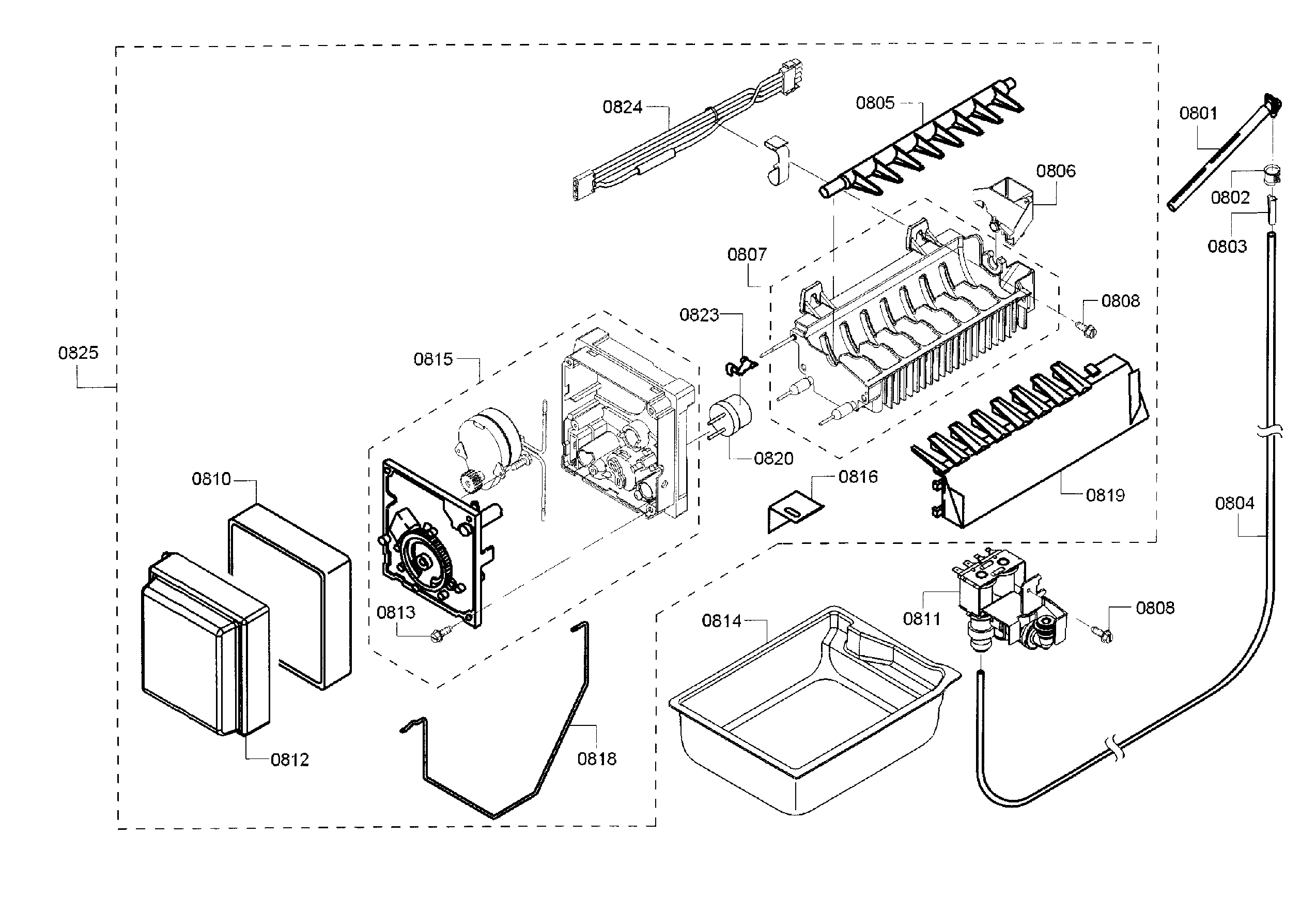 Bosch B22CT80SNS/01 ice maker diagram