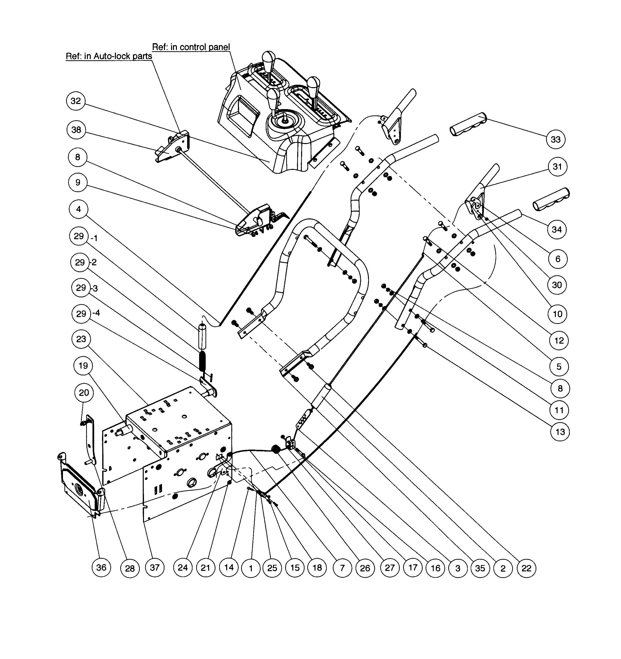 Steele SP-SB2621 handle parts diagram