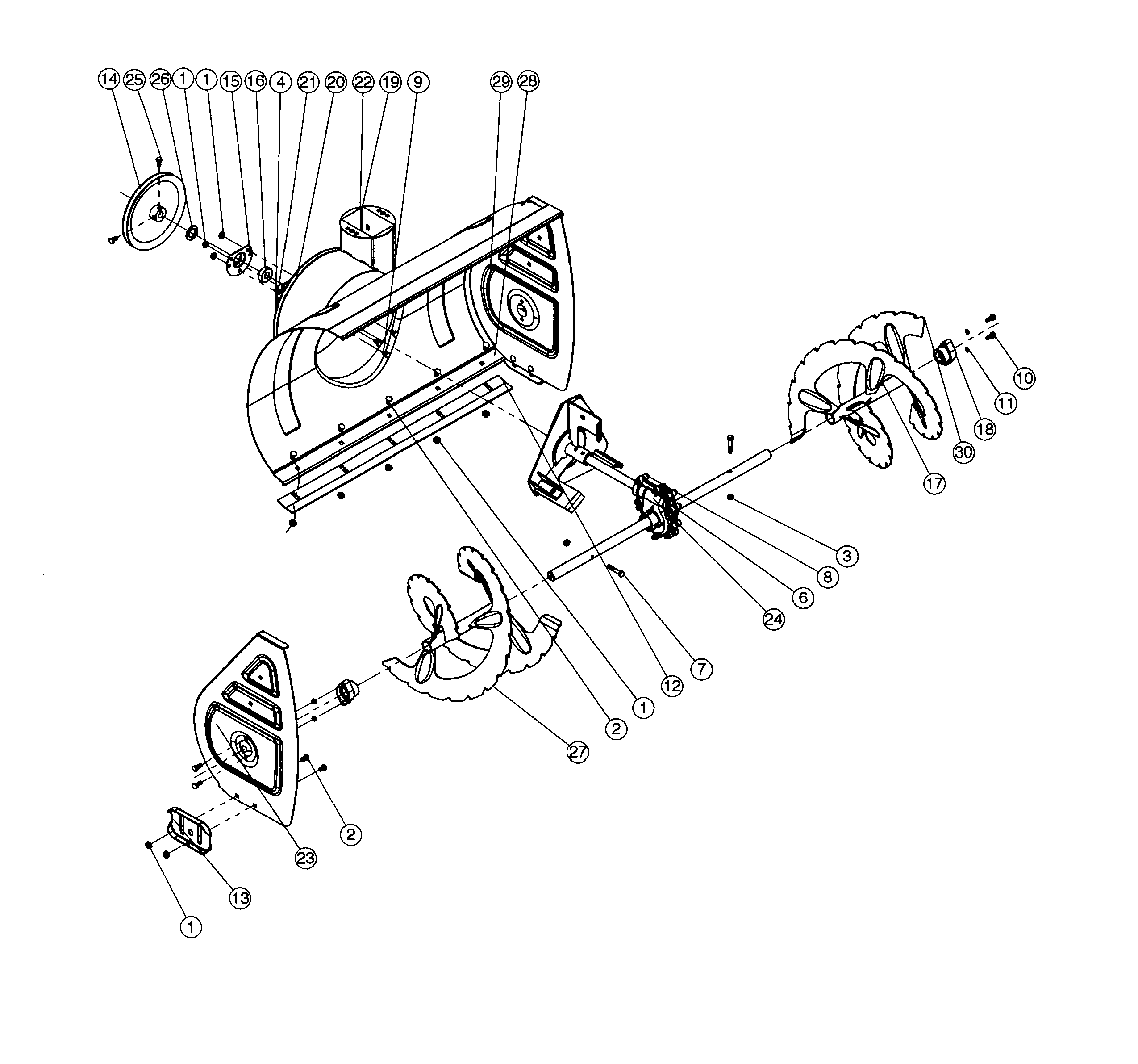 Steele SP-SB2621 auger housing diagram