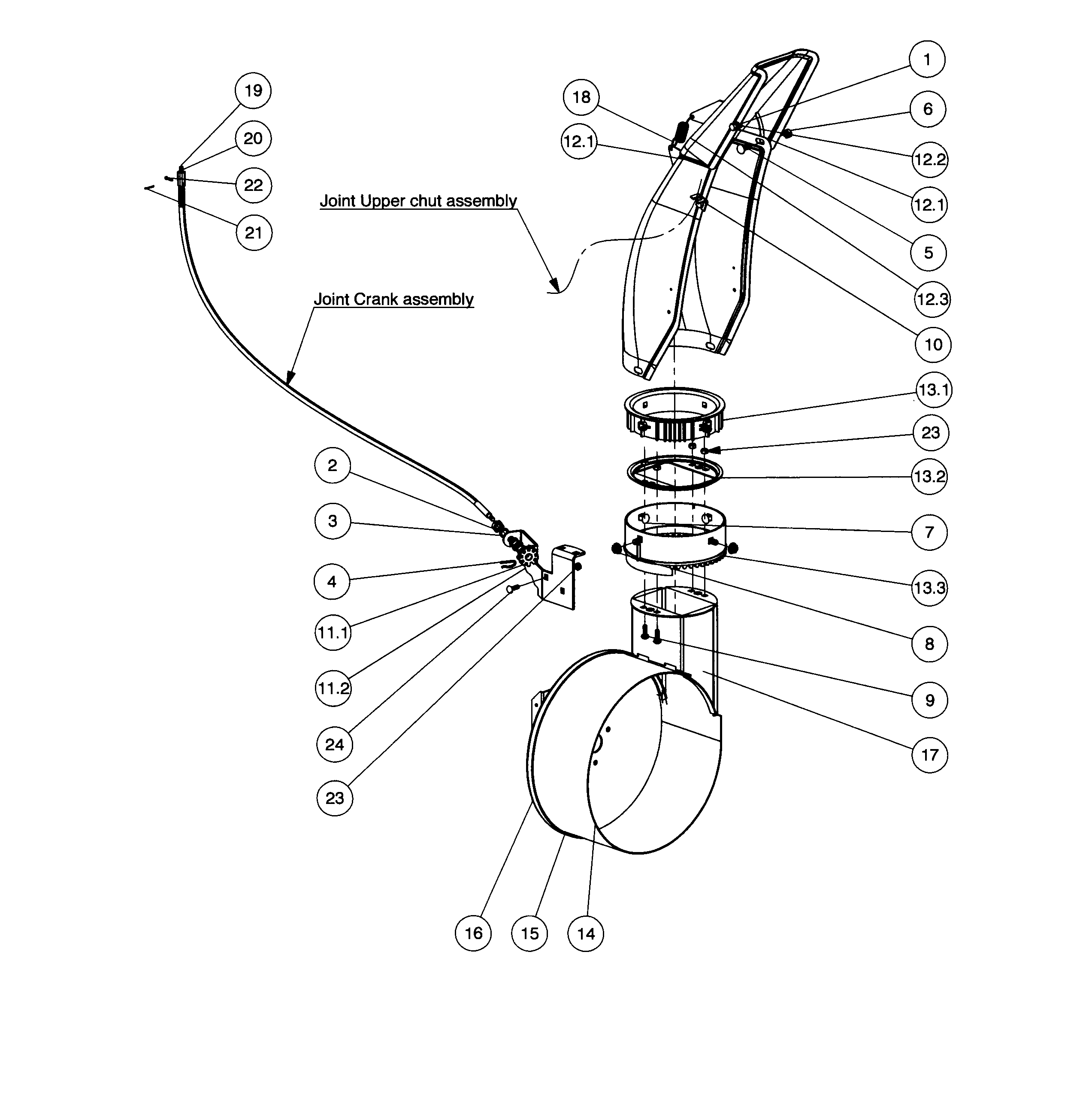Steele SP-SB2621 dishcarge chute diagram