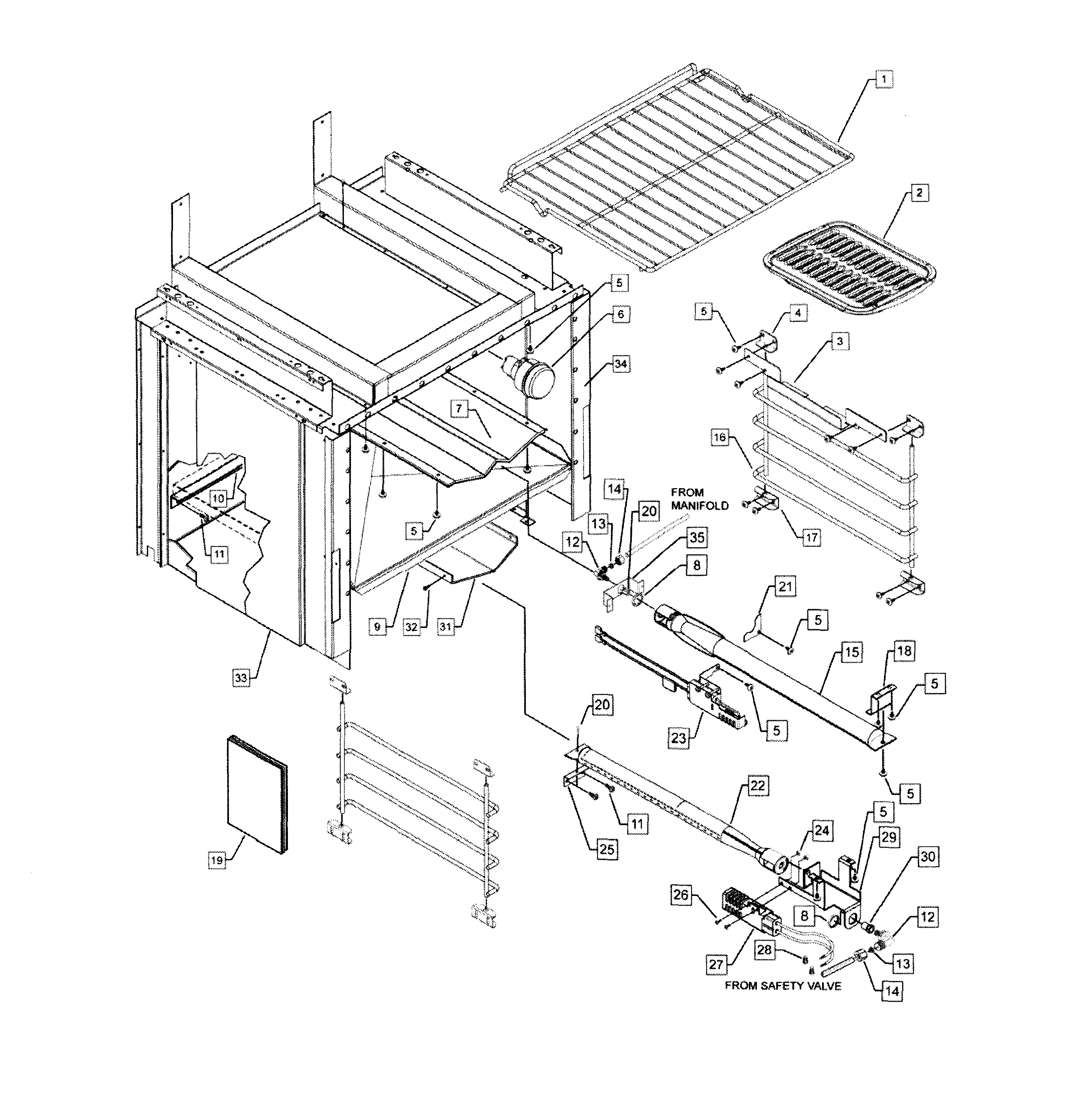 Fisher & Paykel OR30SLDGX1-70874-A oven assy diagram