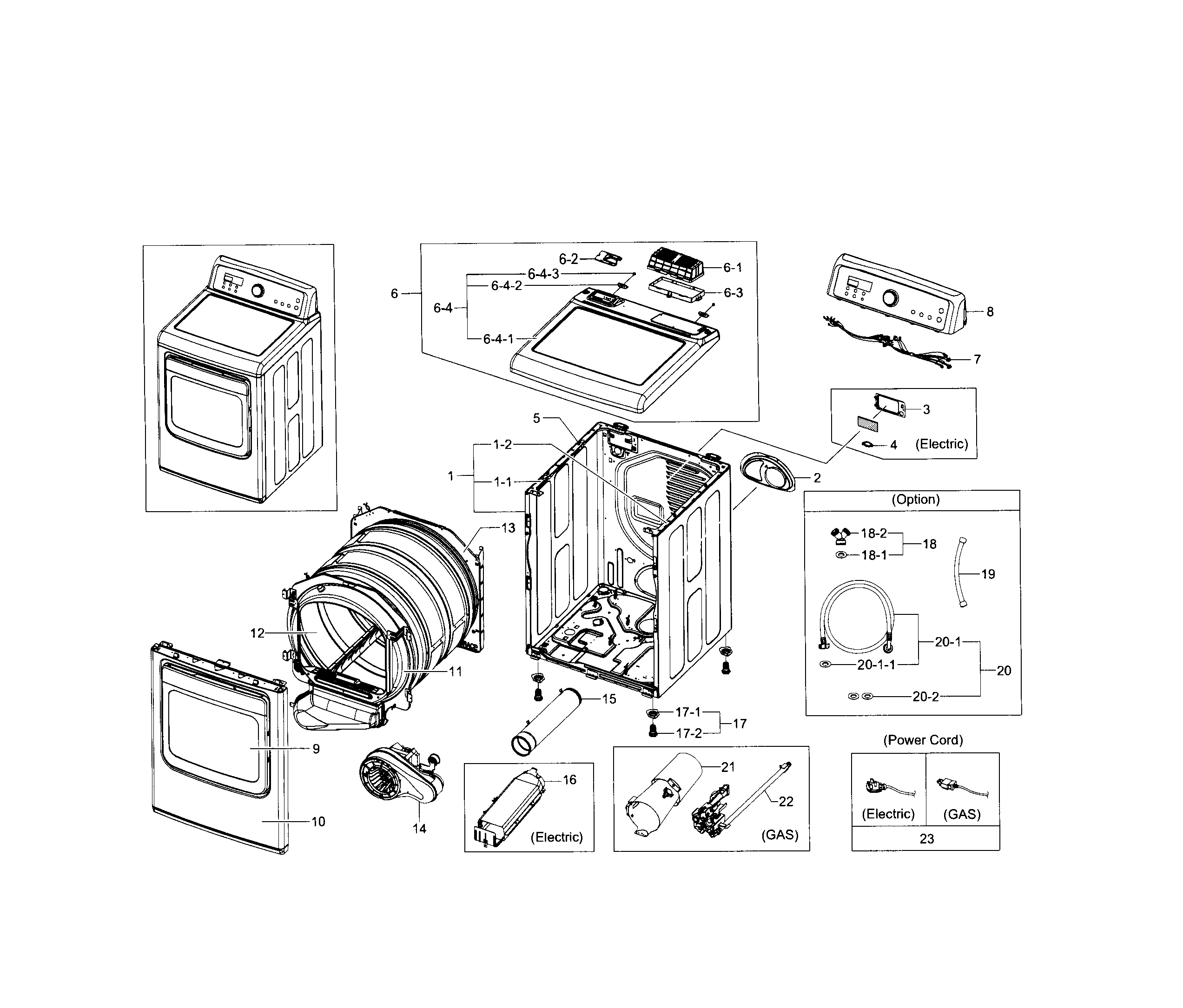 Samsung DV5471AGW/XAA-02 main assy diagram