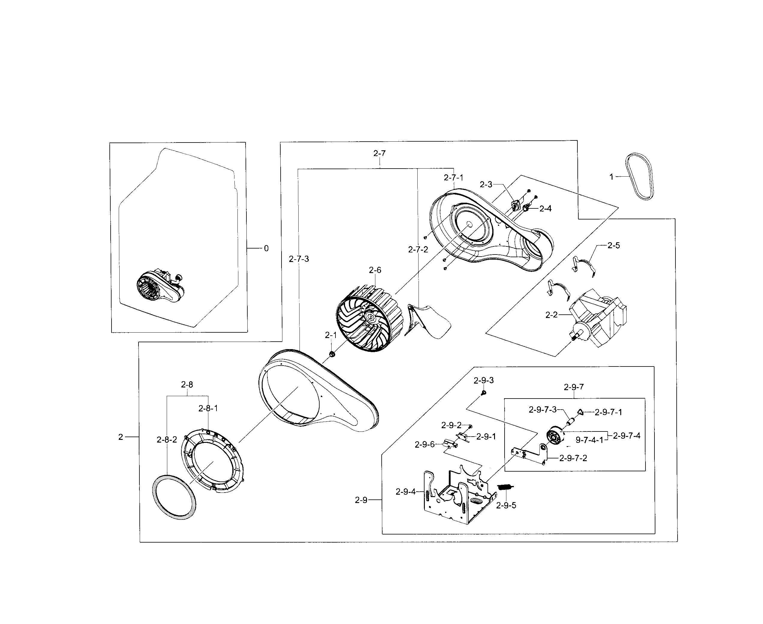 Samsung DV5471AGW/XAA-02 motor duct diagram