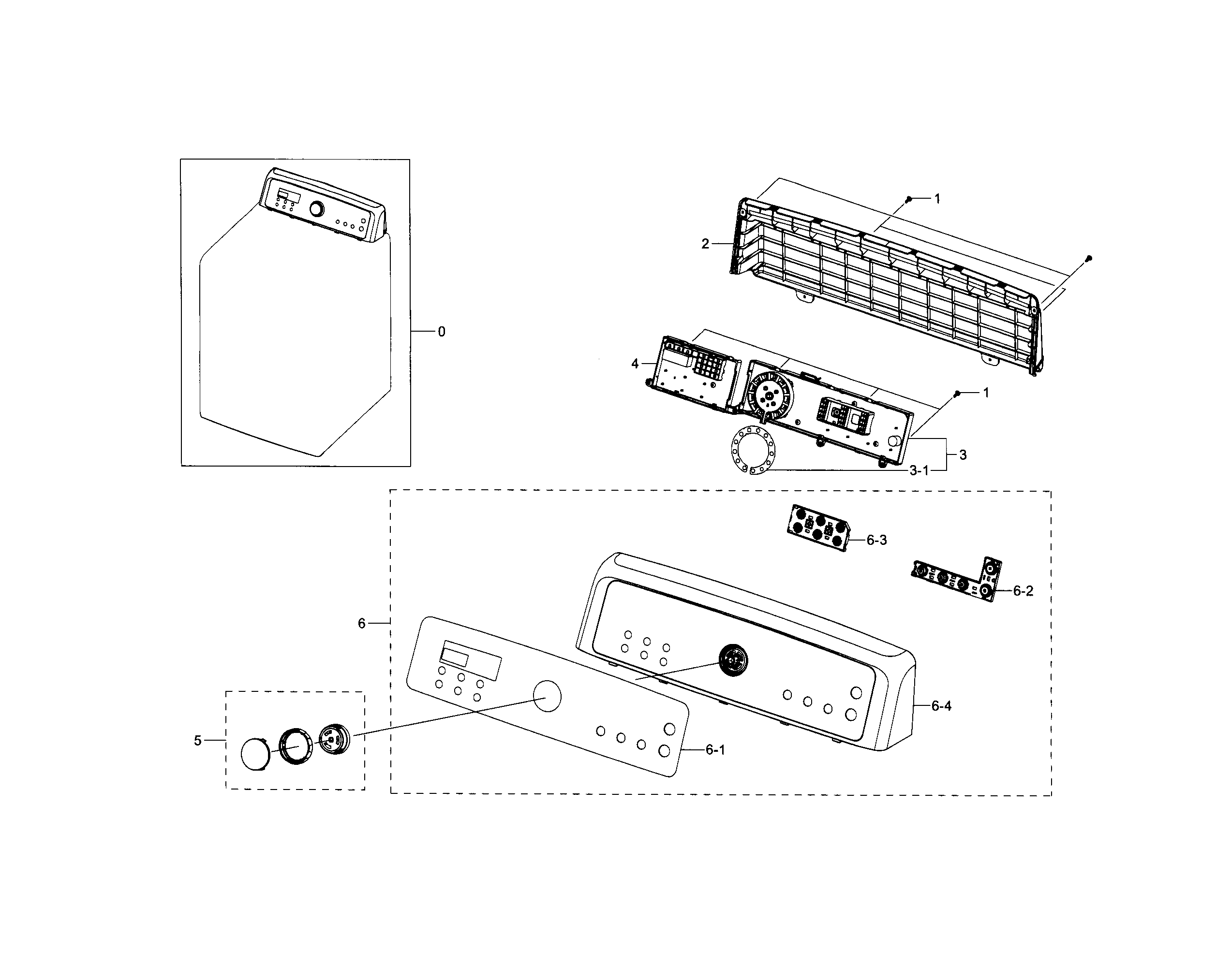 Samsung DV5471AEW/XAA-00 control panel diagram