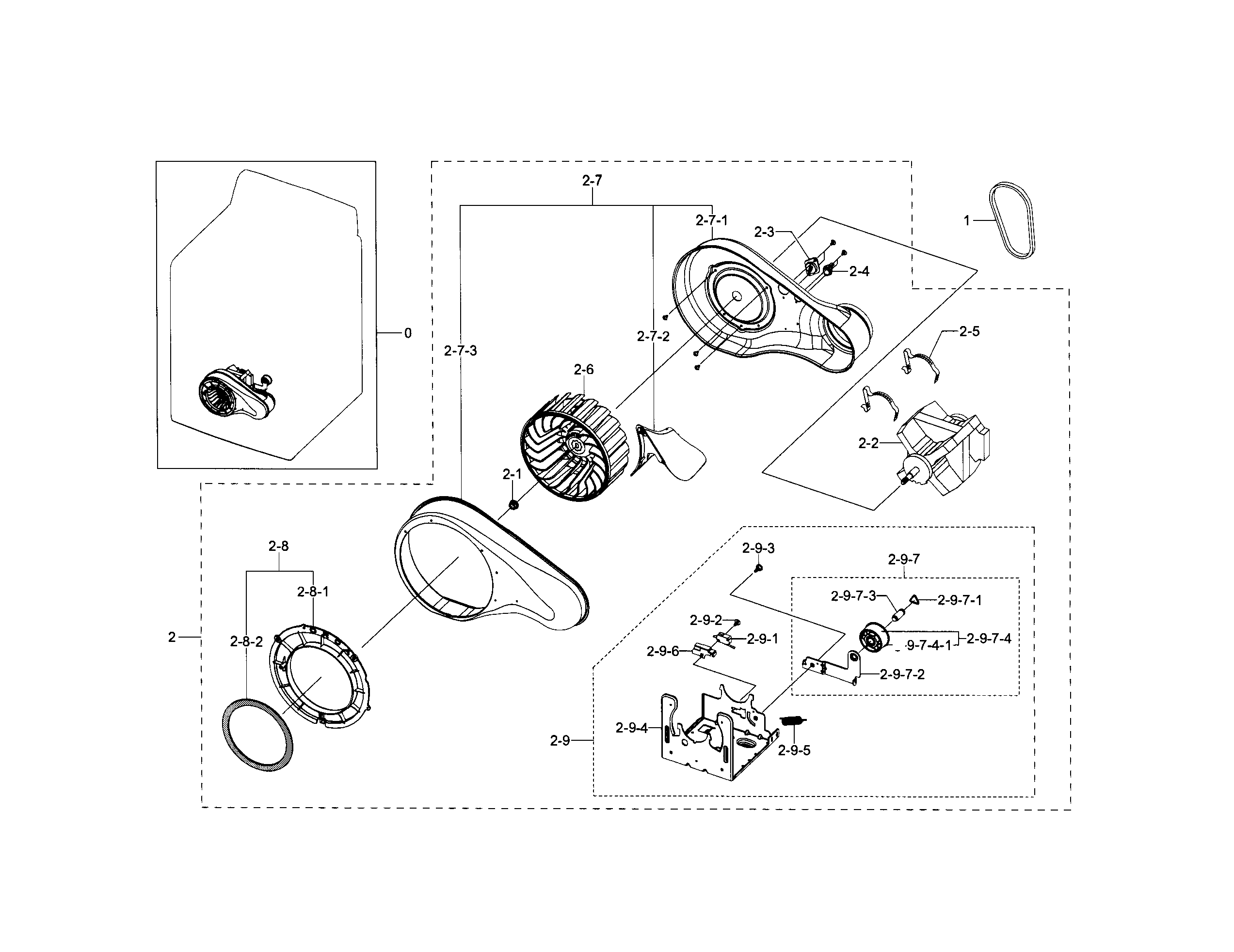 Samsung DV5471AEW/XAA-00 motor duct diagram