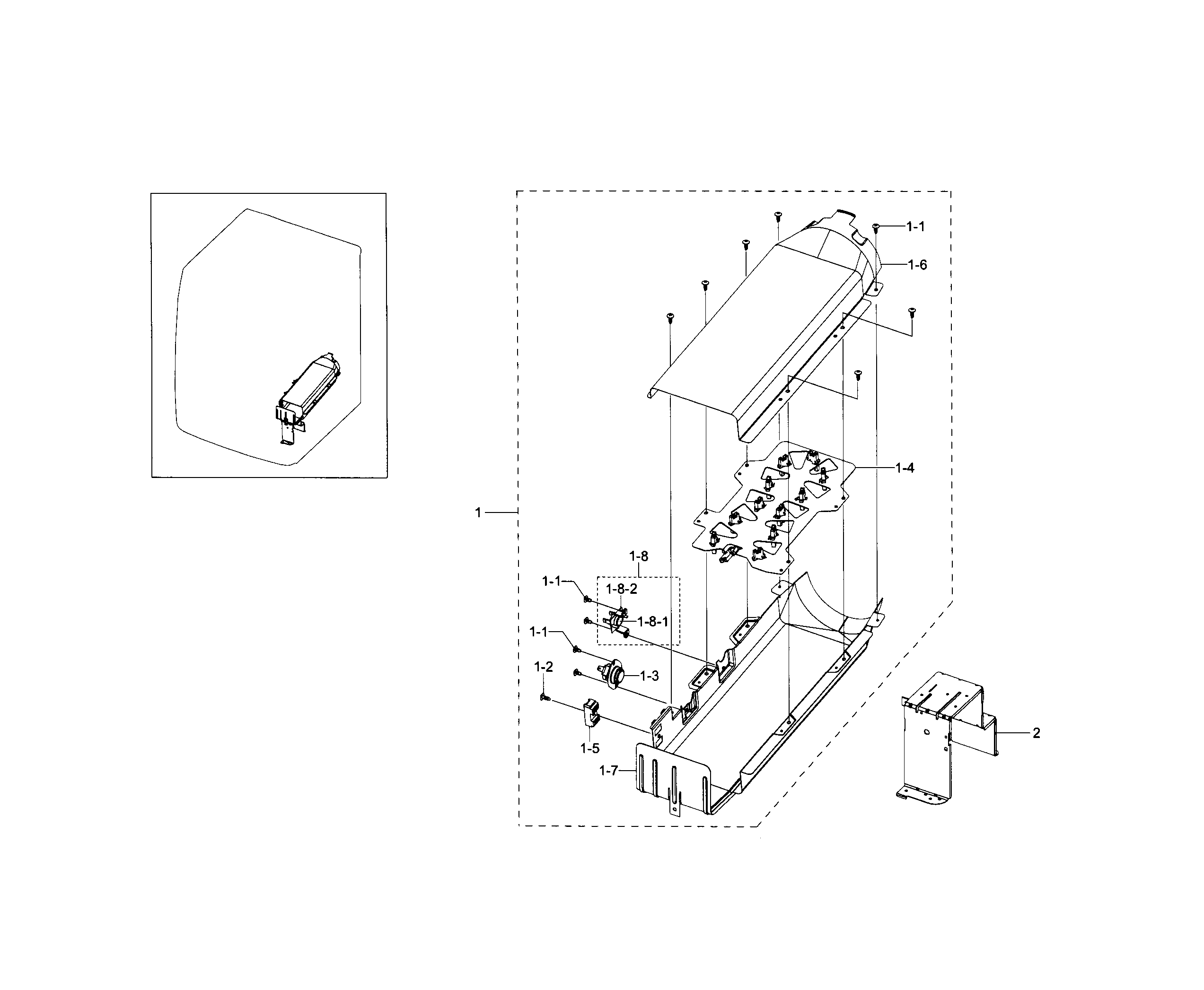 Samsung DV5471AEW/XAA-00 duct heater diagram