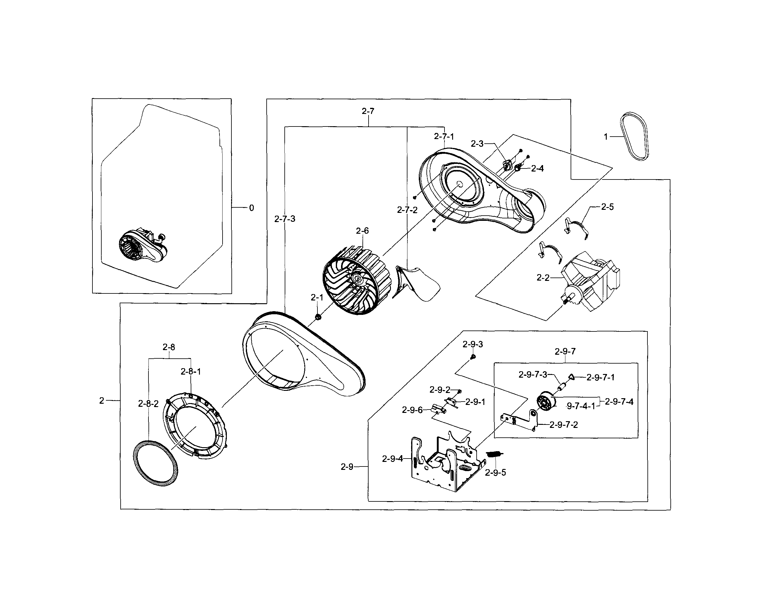 Samsung DV5471AEW/XAA-01 motor duct diagram