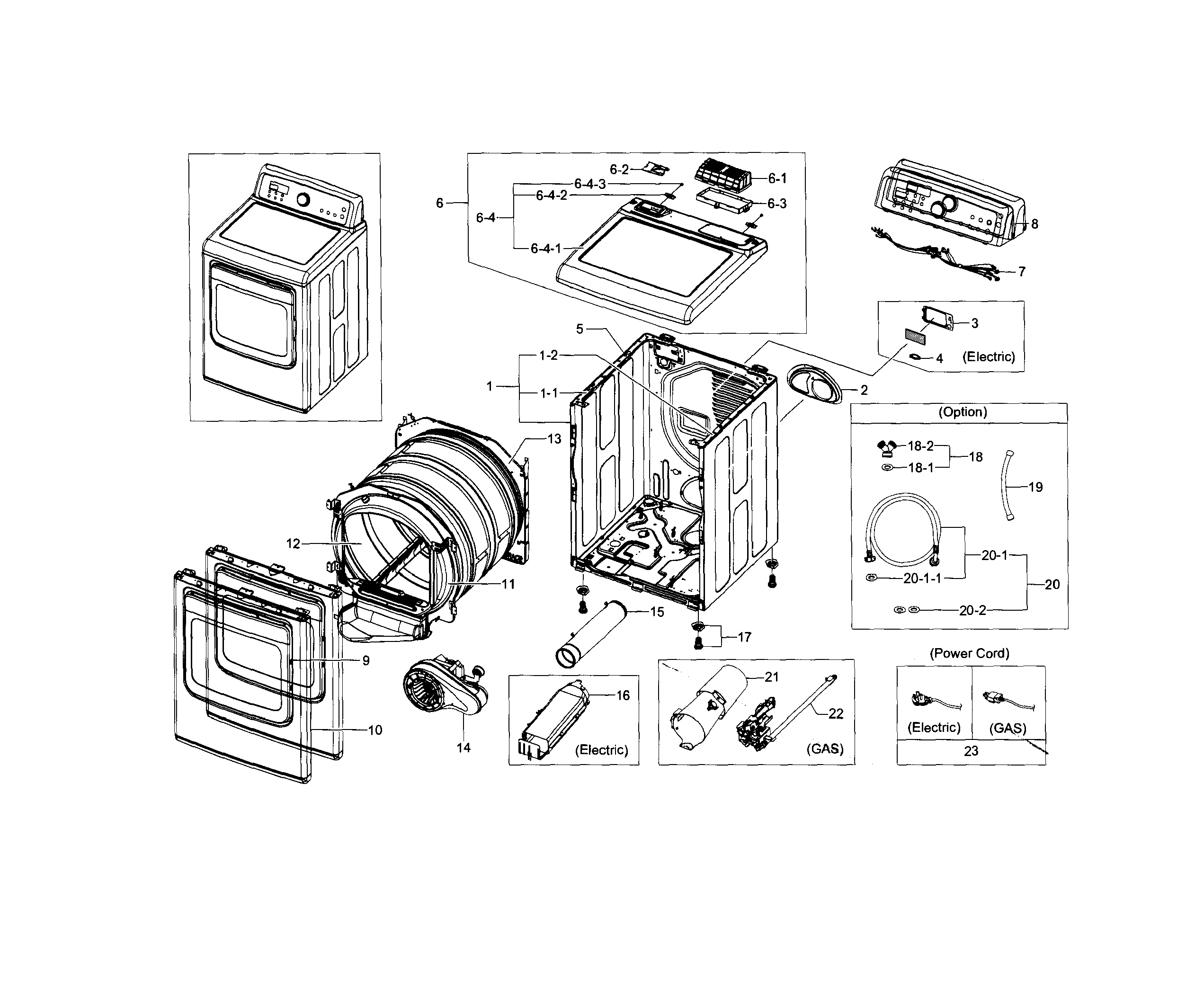 Samsung DV5471AEW/XAA-04 main assy diagram