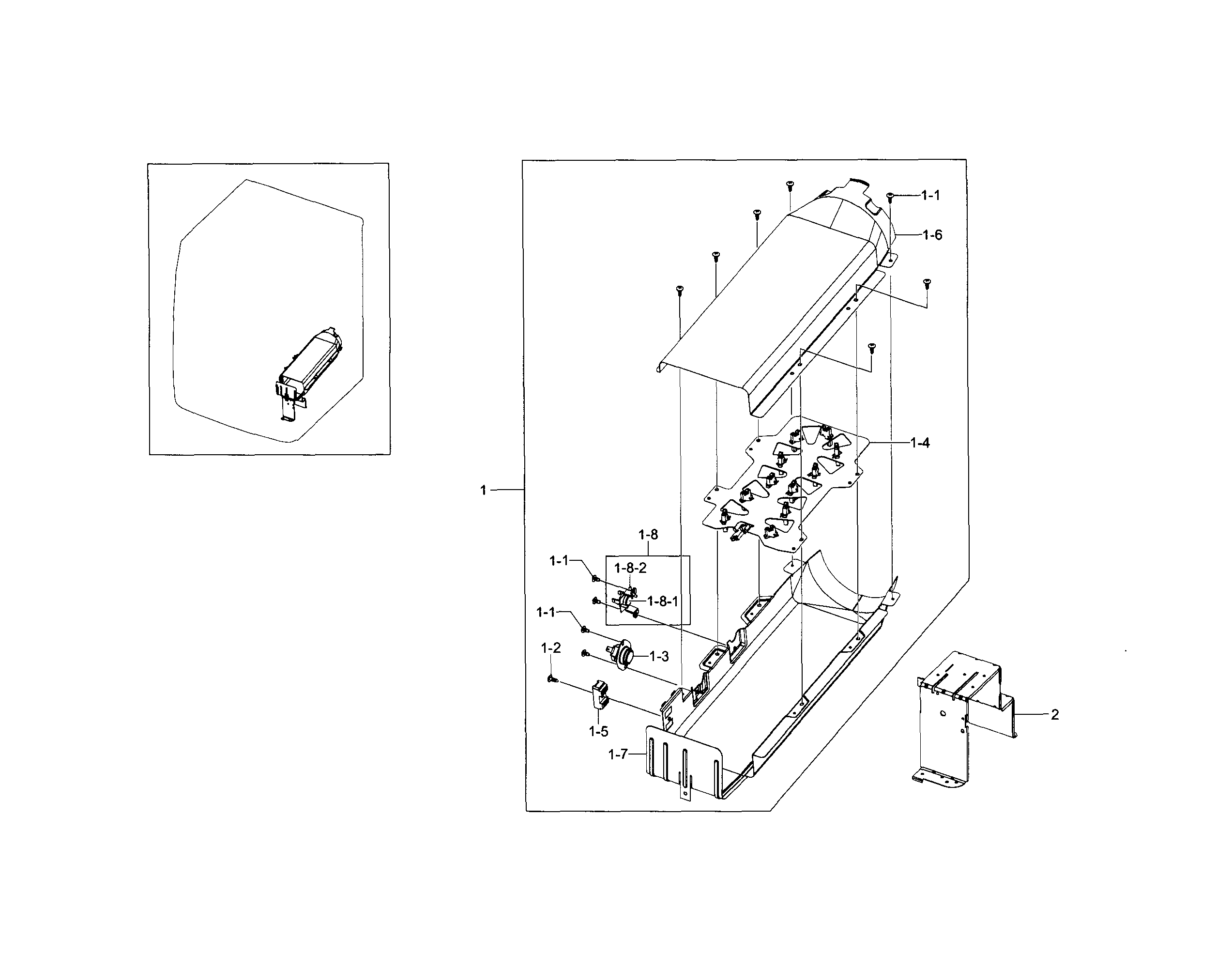 Samsung DV5471AEW/XAA-04 duct heater diagram