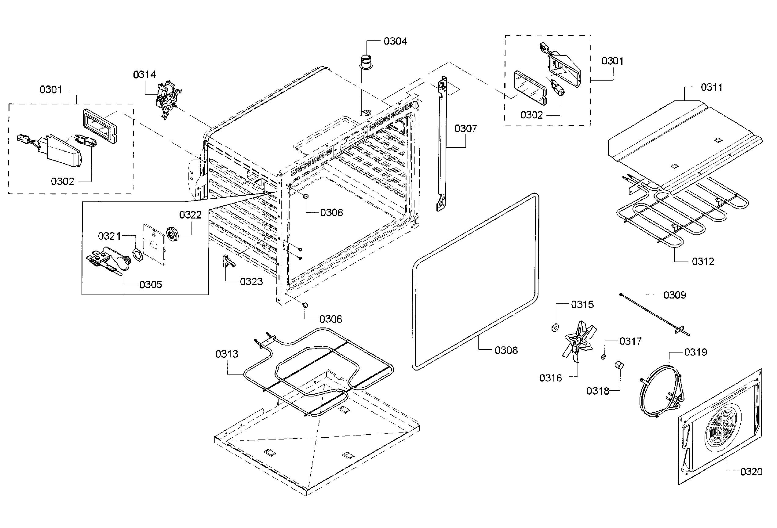 Bosch HBLP451RUC/01 cavity diagram