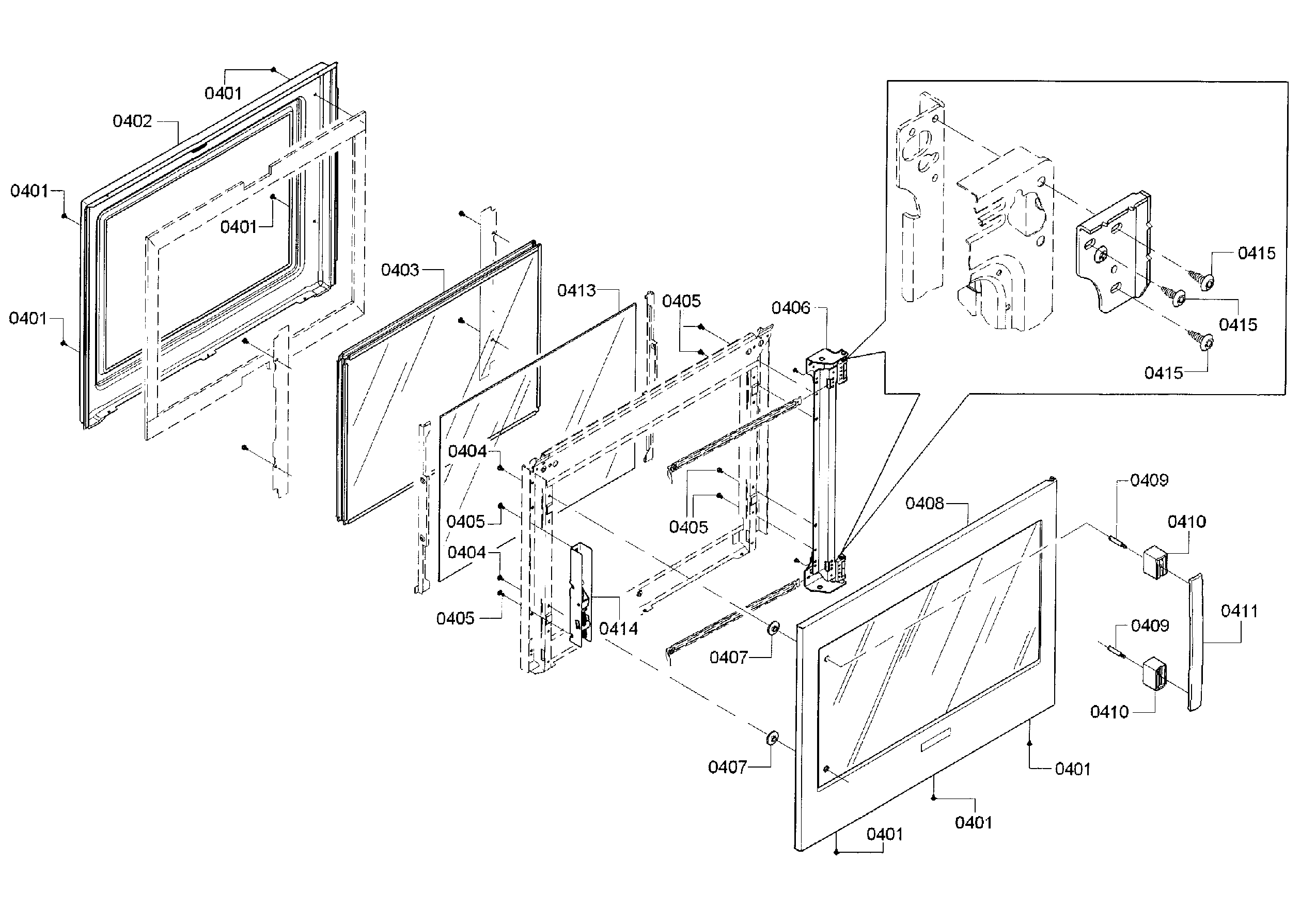 Bosch HBLP451RUC/01 door diagram