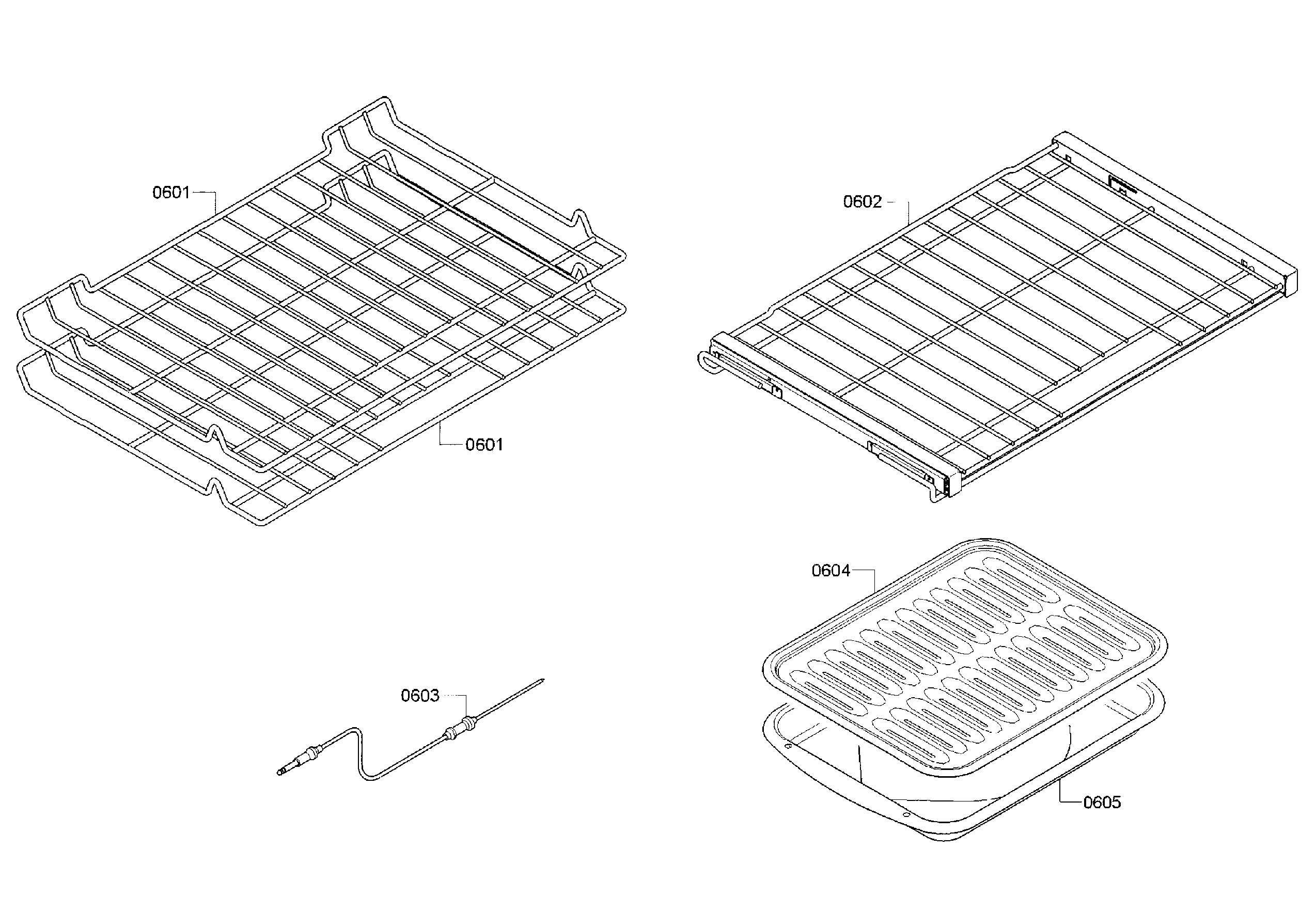 Bosch HBLP451RUC/01 rack assy diagram