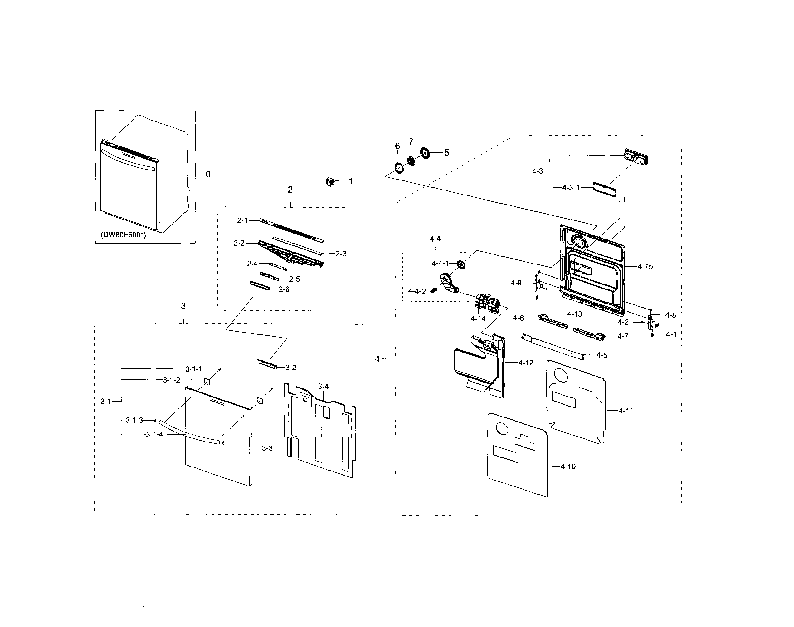 Samsung DW80F600UTS/AA-01 door diagram