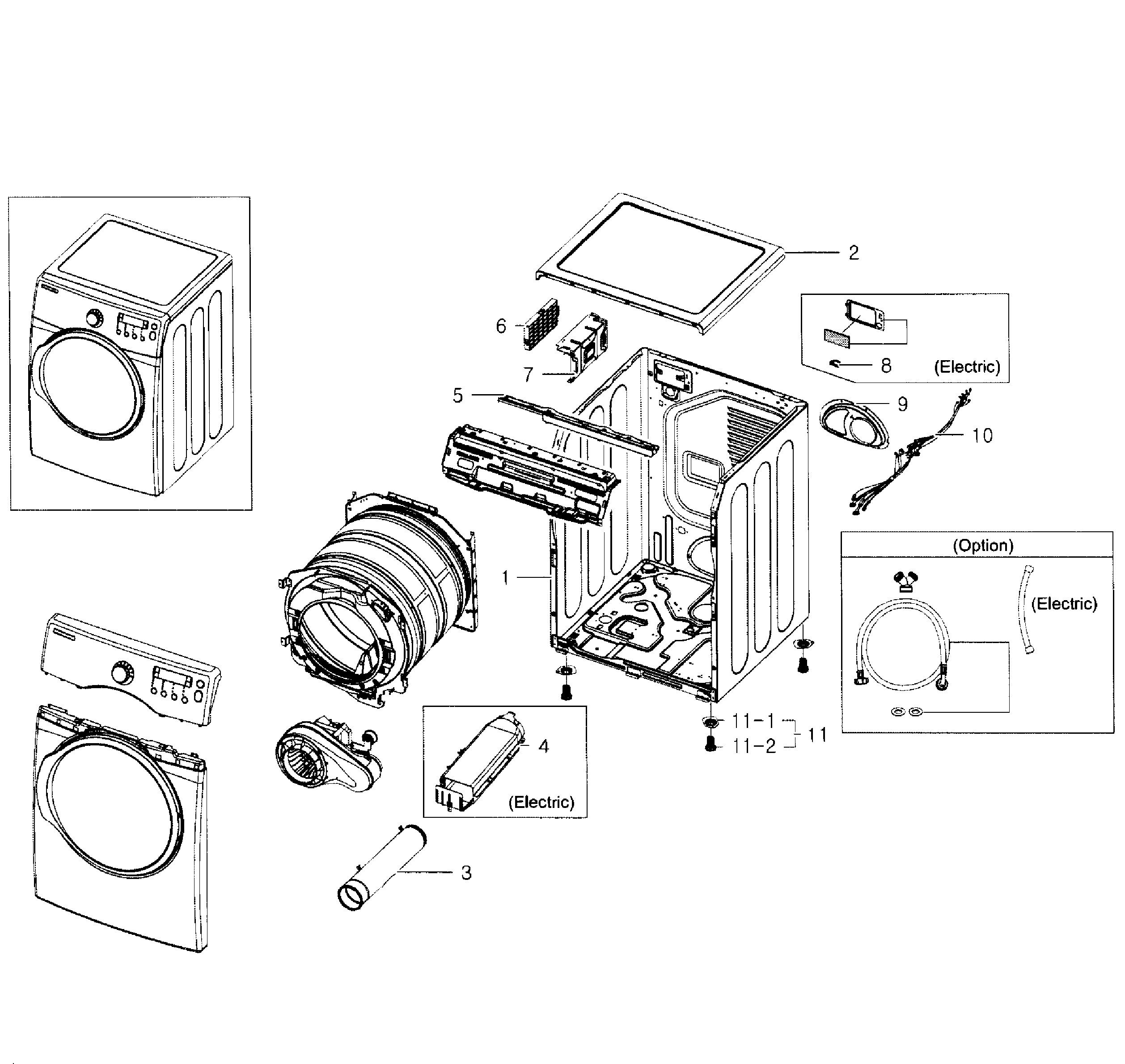 Samsung DV331AER/XAA-01 main assy diagram