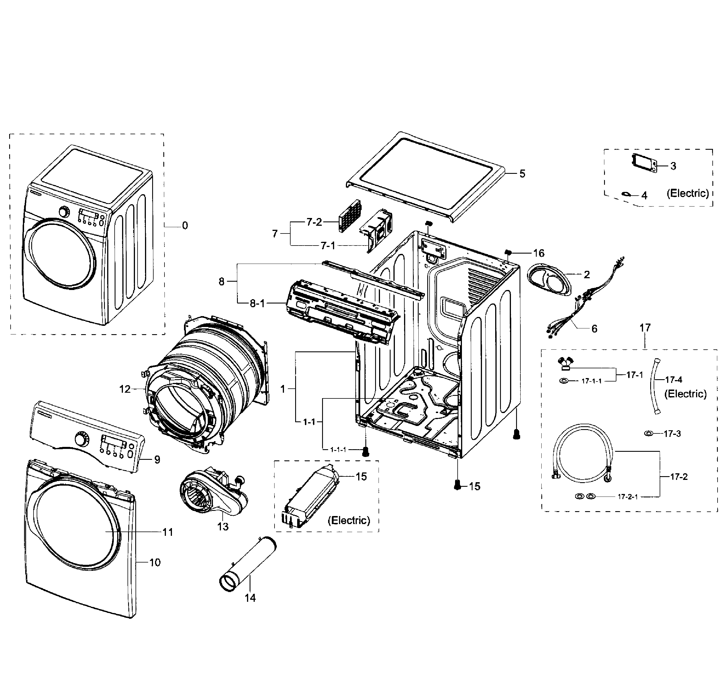 Samsung DV331AER/XAA-03 main assy diagram